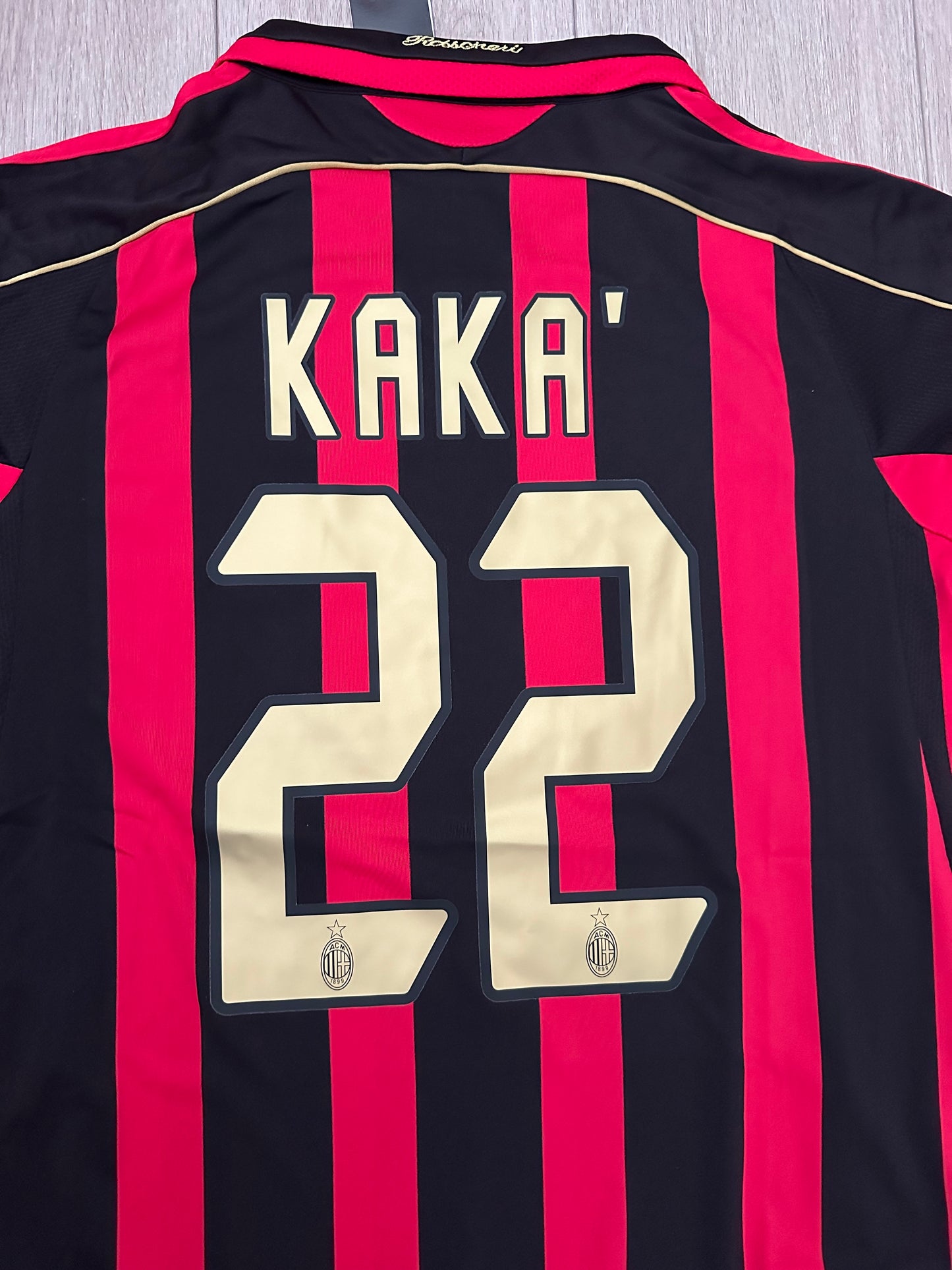 Milan Kaka 22 Retro 06-07 Home Soccer Jersey Home Red Black Men