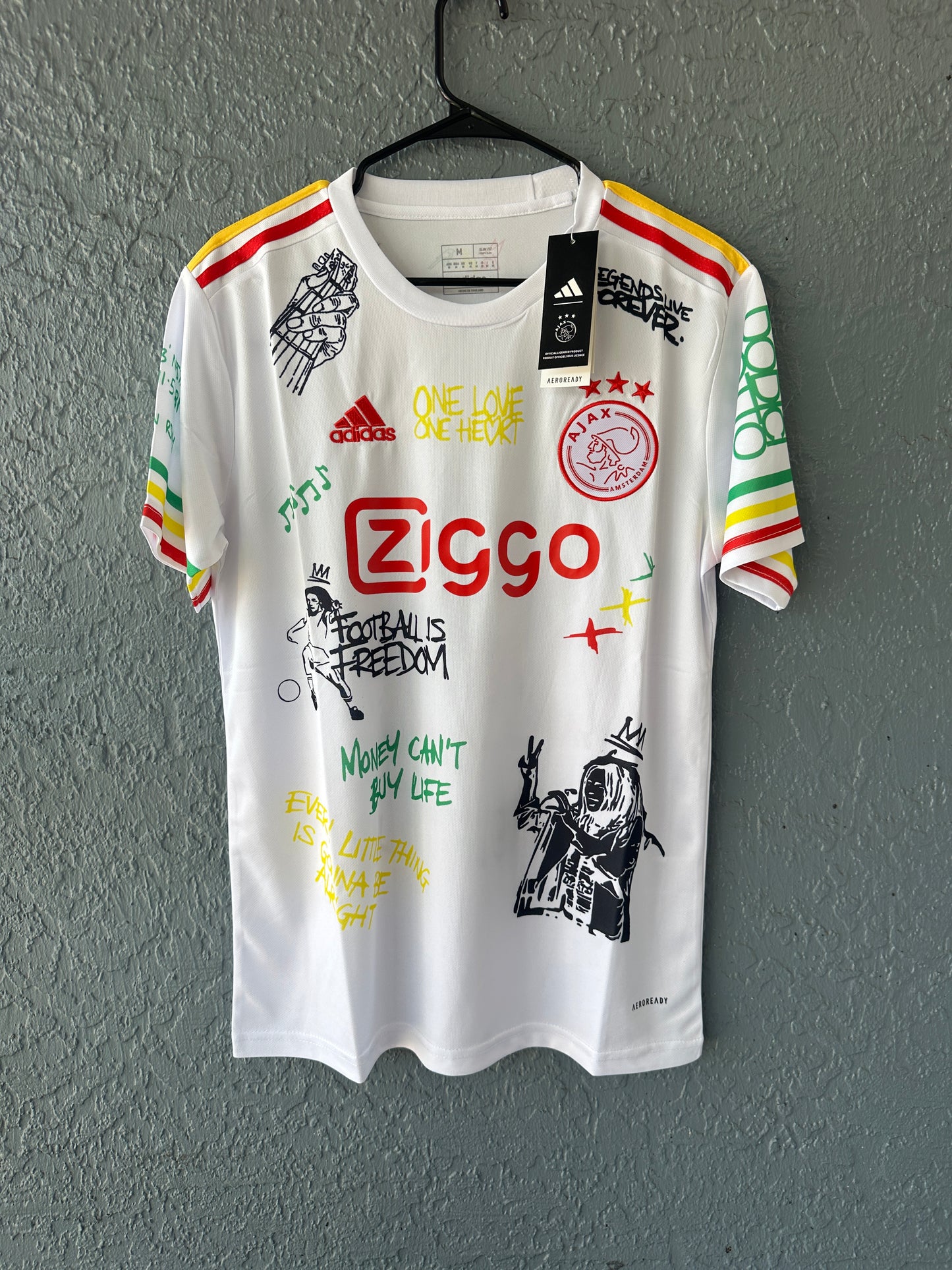 Rare Soccer Jersey Bob Marley Special Edition White Regular Size 2025