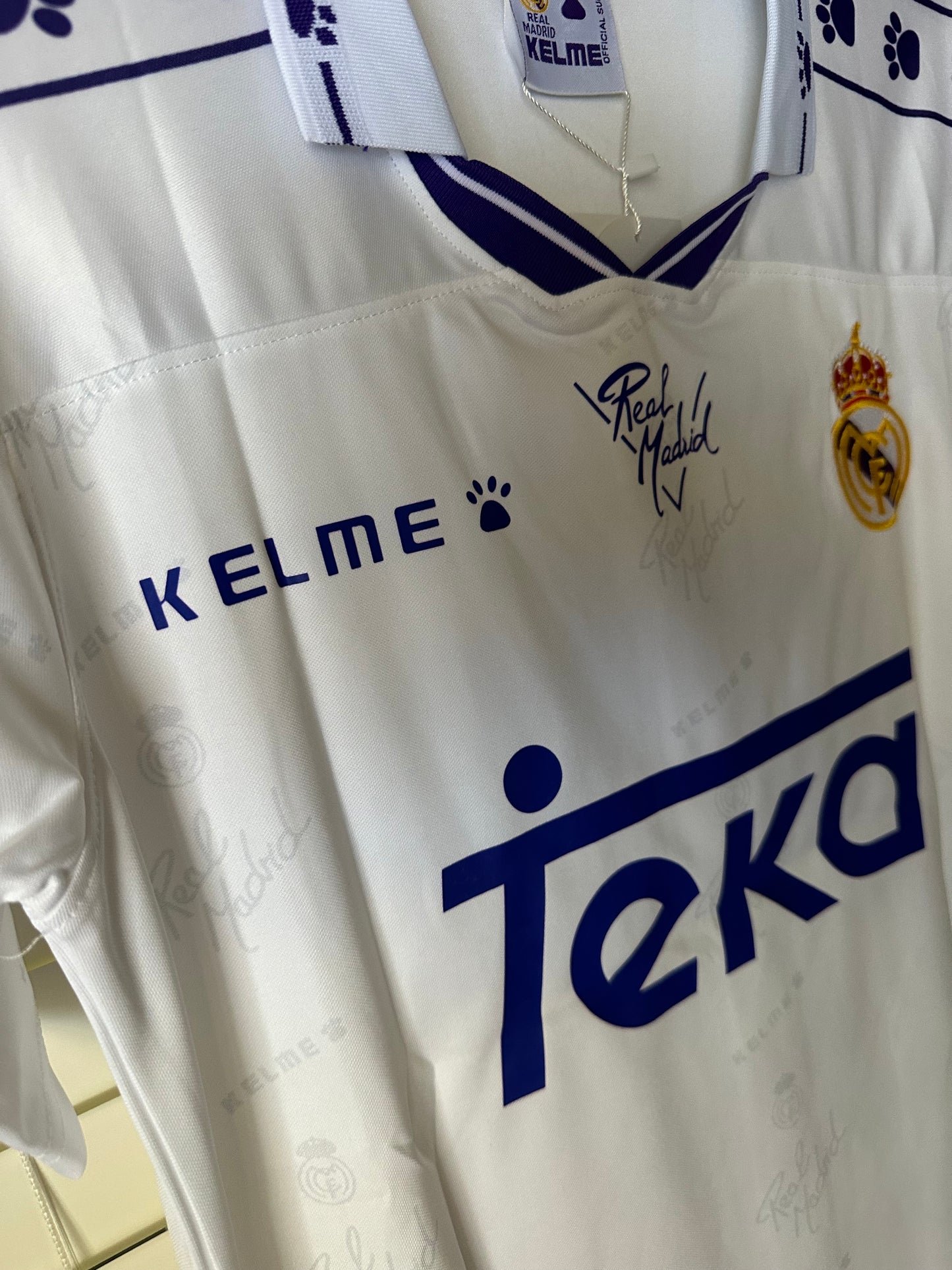 Real Madrid Ivan Zamorano #9 Retro Soccer Jersey Home white 1999 Men Size