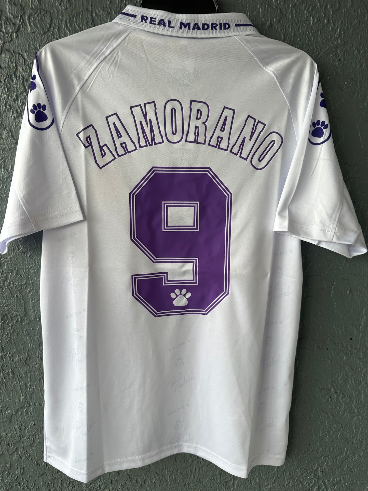 Real Madrid Ivan Zamorano #9 Retro Soccer Jersey Home white 1999 Men Size