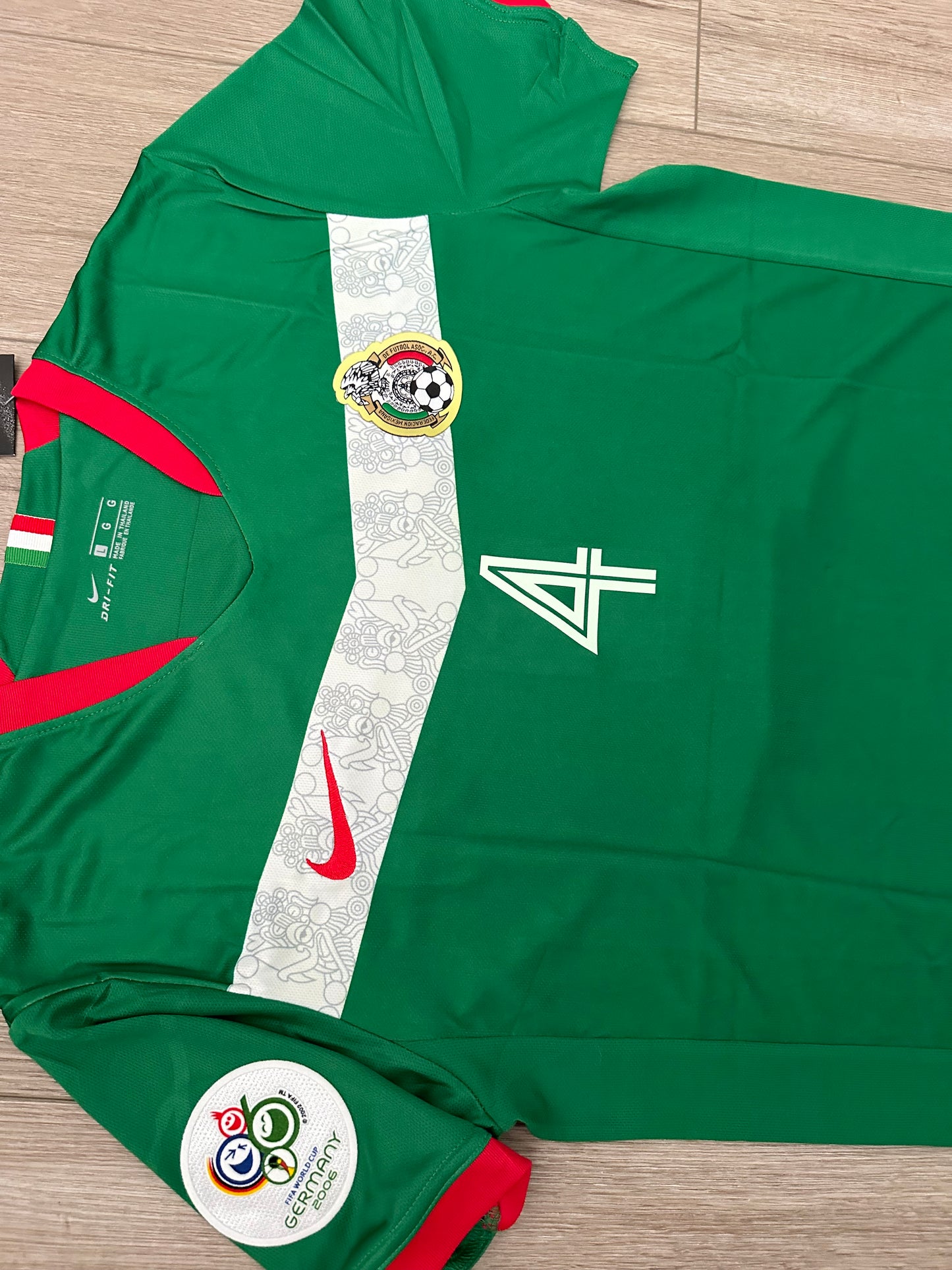 Mexico 2006 FWC Rafael Marquez 4 Retro Soccer Jersey Green Home Men’s Size Shirt