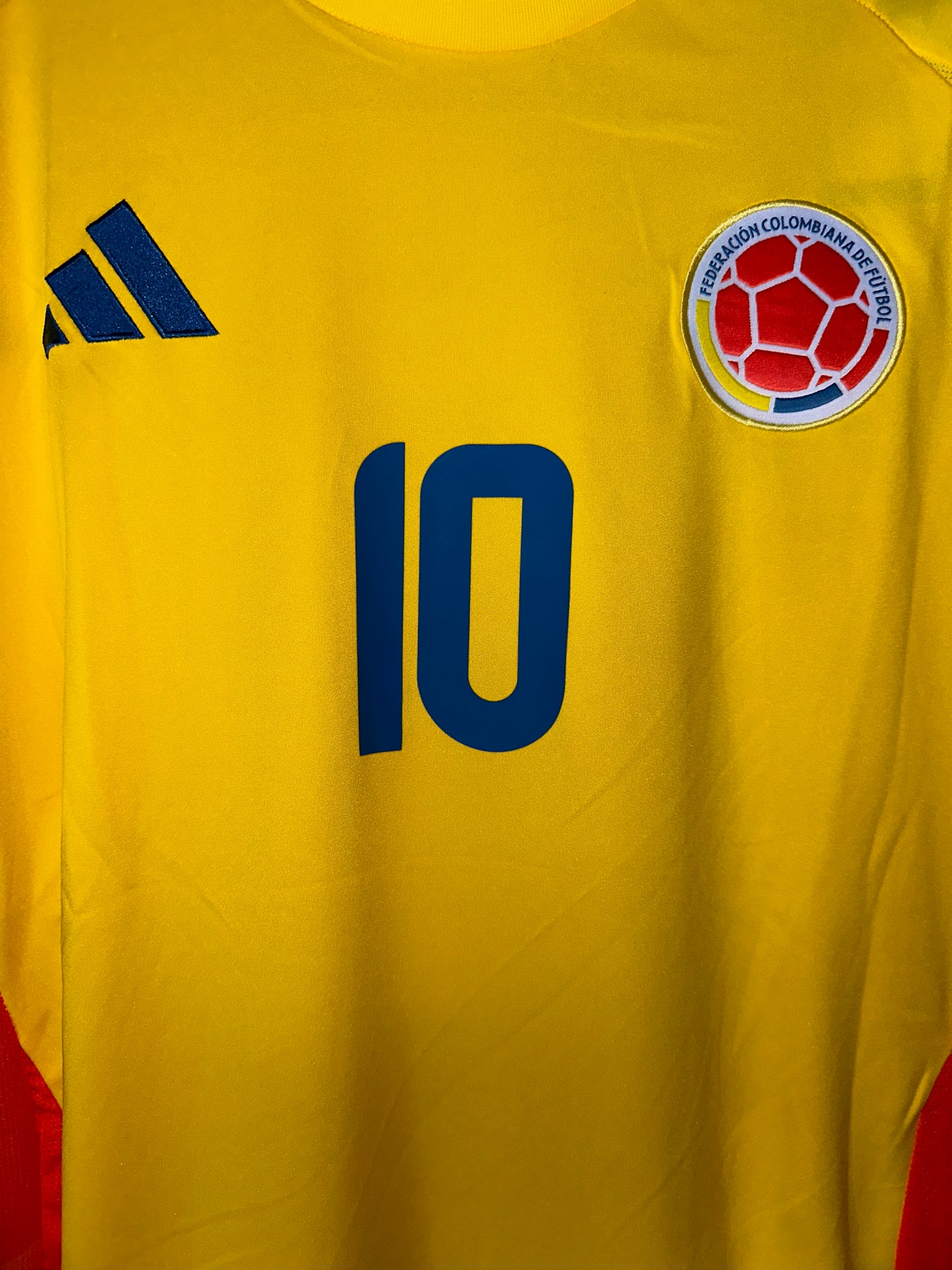 Colombia James Rodriguez #10 Soccer Jersey 2024 Yellow Home Cup Men Size Shirt