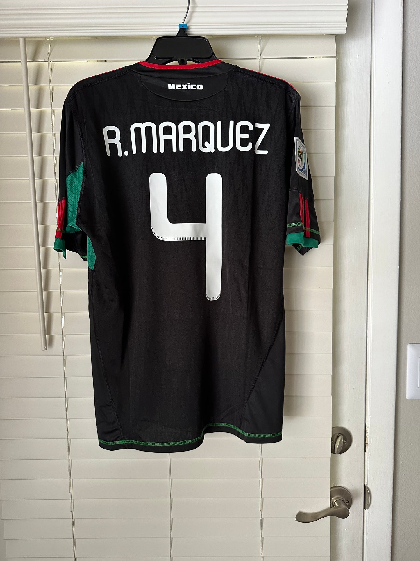 Mexico Rafael Marquez #4 Retro Soccer Jersey FWC 2010 Black Away Men Size Shirt