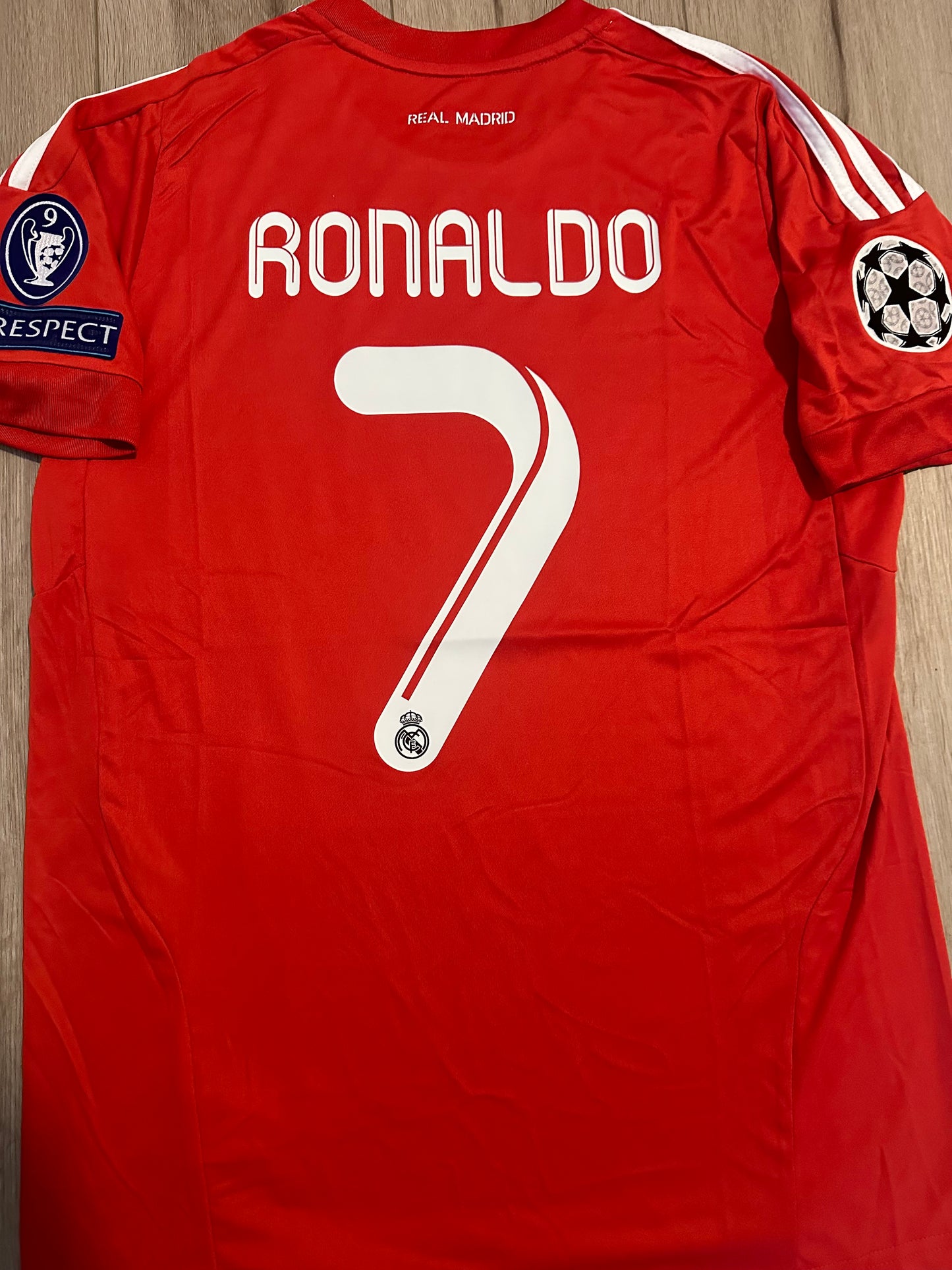 Real Madrid Cristiano Ronaldo Retro 11/12 Away Red UCL Regular Men size Shirt