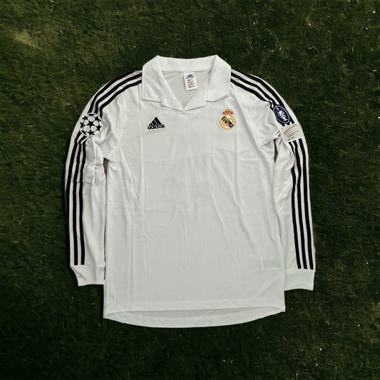 Real Madrid Retro Jersey 2002 UCL Final Home White – Zidane #5 – Long Sleeve
