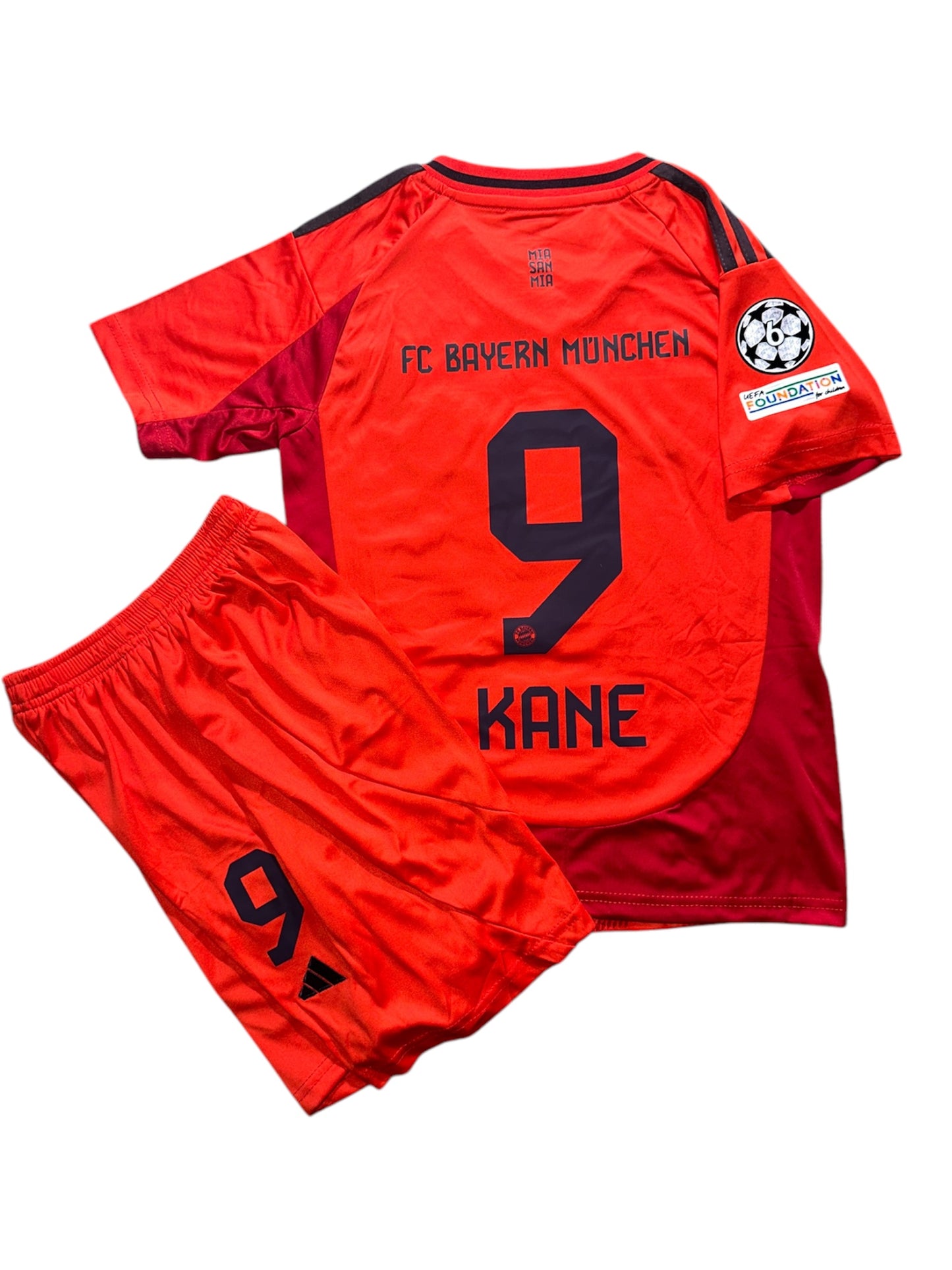 Bayern Munich Kane Kit Jersey and Shorts For Kids Home Red