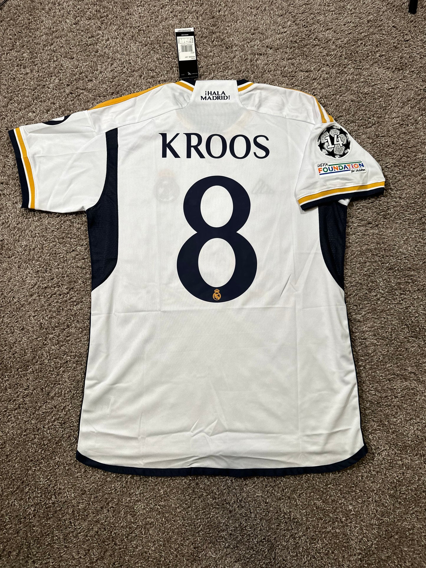 Real Madrid Final 2024 Toni Kroos #8 Home White Soccer Jersey Men Shirt Size