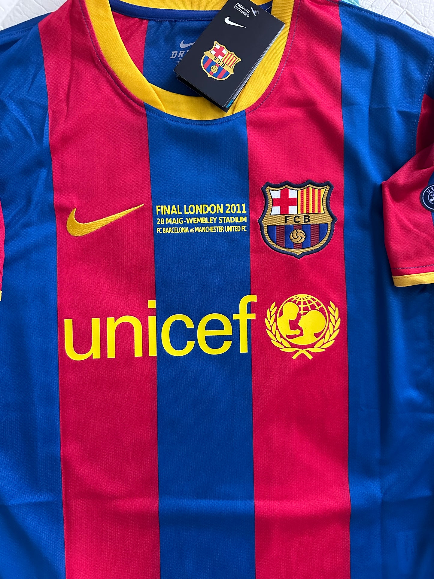 Barcelona 2011 Retro Soccer Jersey Messi #10 Final Champions Red Blue Shirt