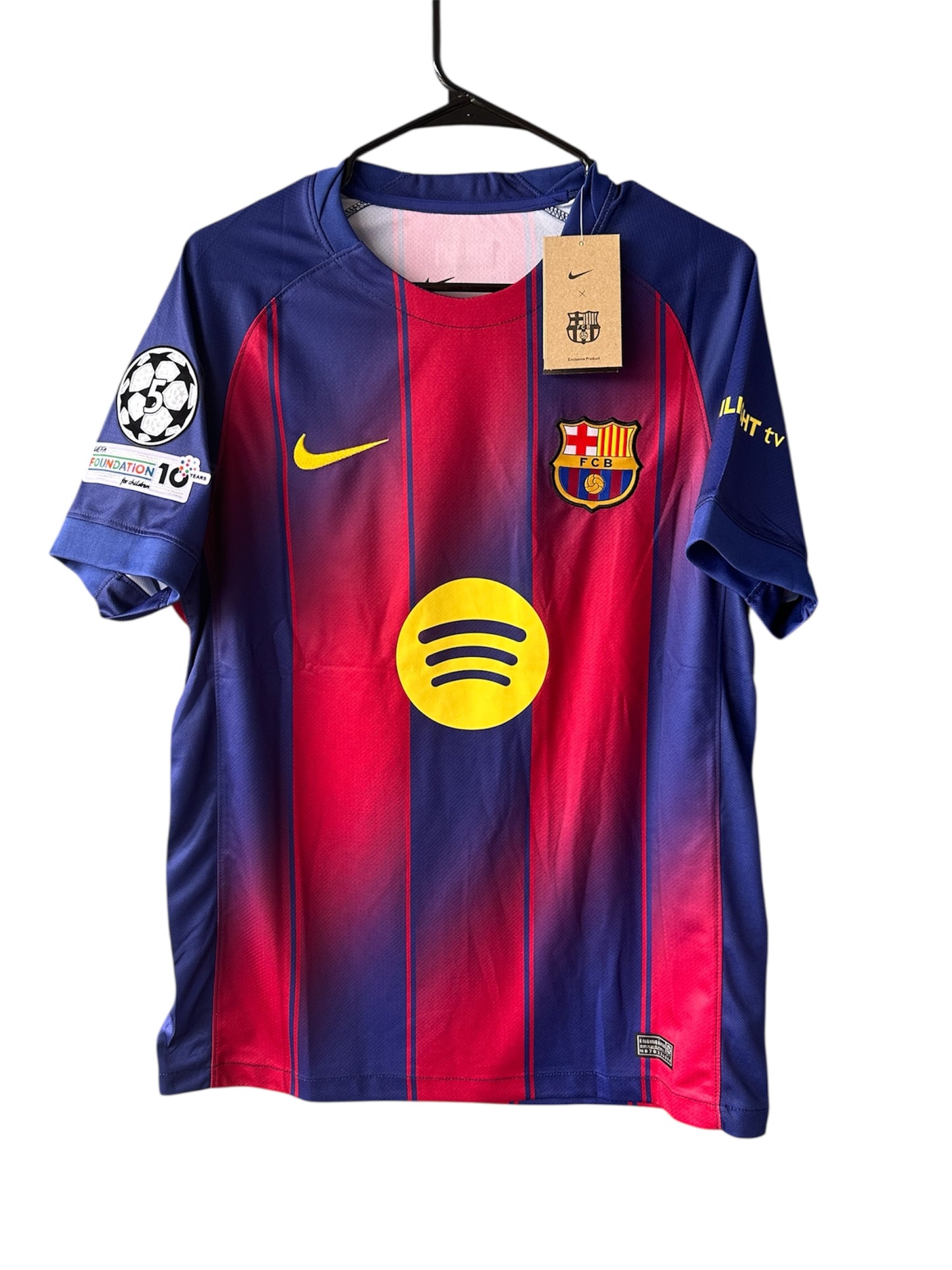 Barcelona Lamine Yamal #10 Home Soccer Jersey 2025/26 Men Size Red Blue Shirt
