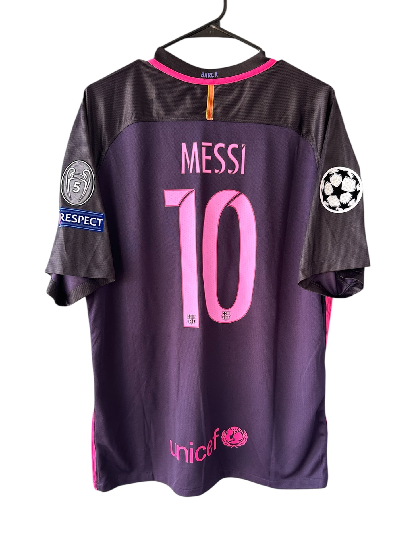Barcelona Messi Away Purple 2016/17 Soccer Jersey #10 Large size Men shirt