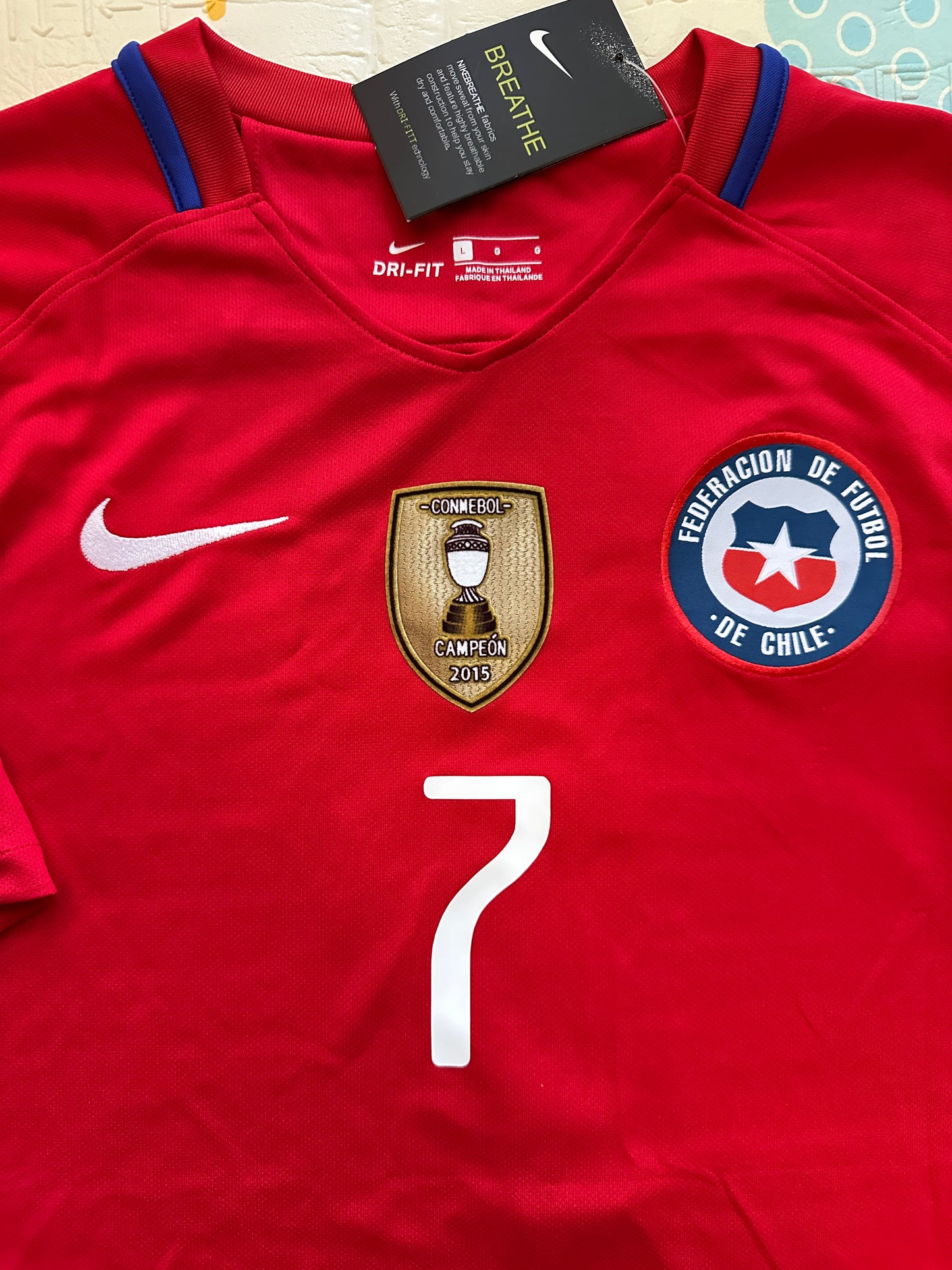 Chile Alexis Sanchez Soccer Jersey 2016 Final Home Red Men