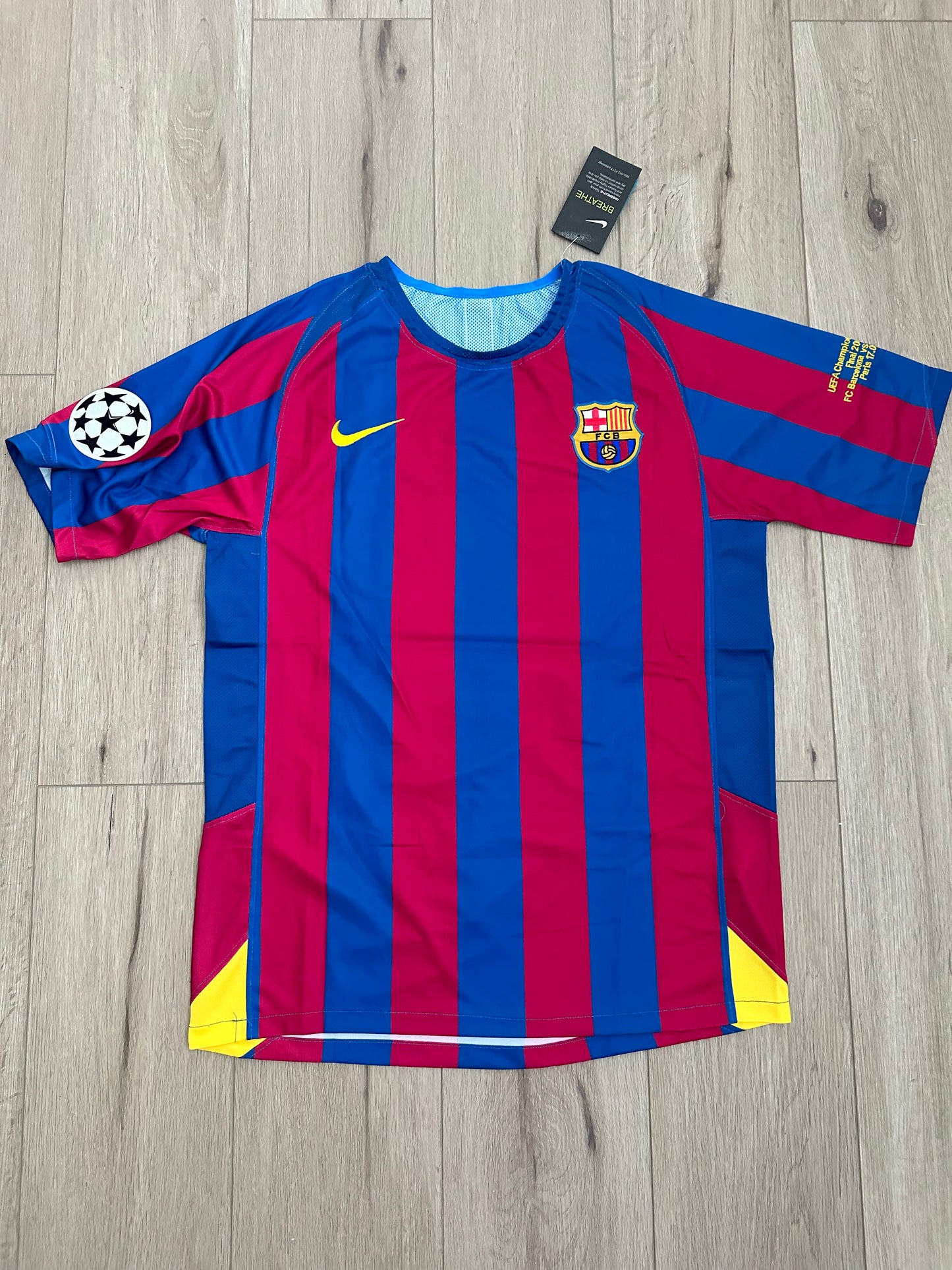 Barcelona Final 2006 Ronaldinho Gaucho #10 Soccer Jersey UCL Size Regula Men