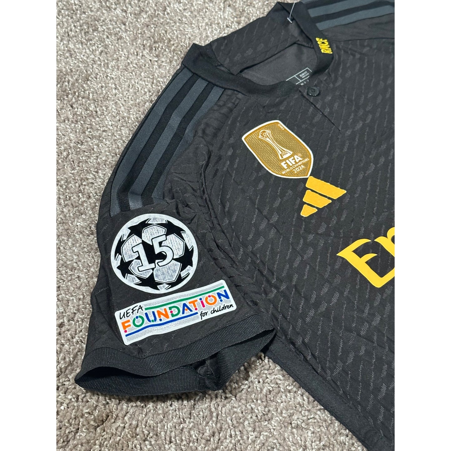 Real Madrid Toni Kroos #8 Soccer Jersey Black Away 2023/24 UCL Men Shirt Size