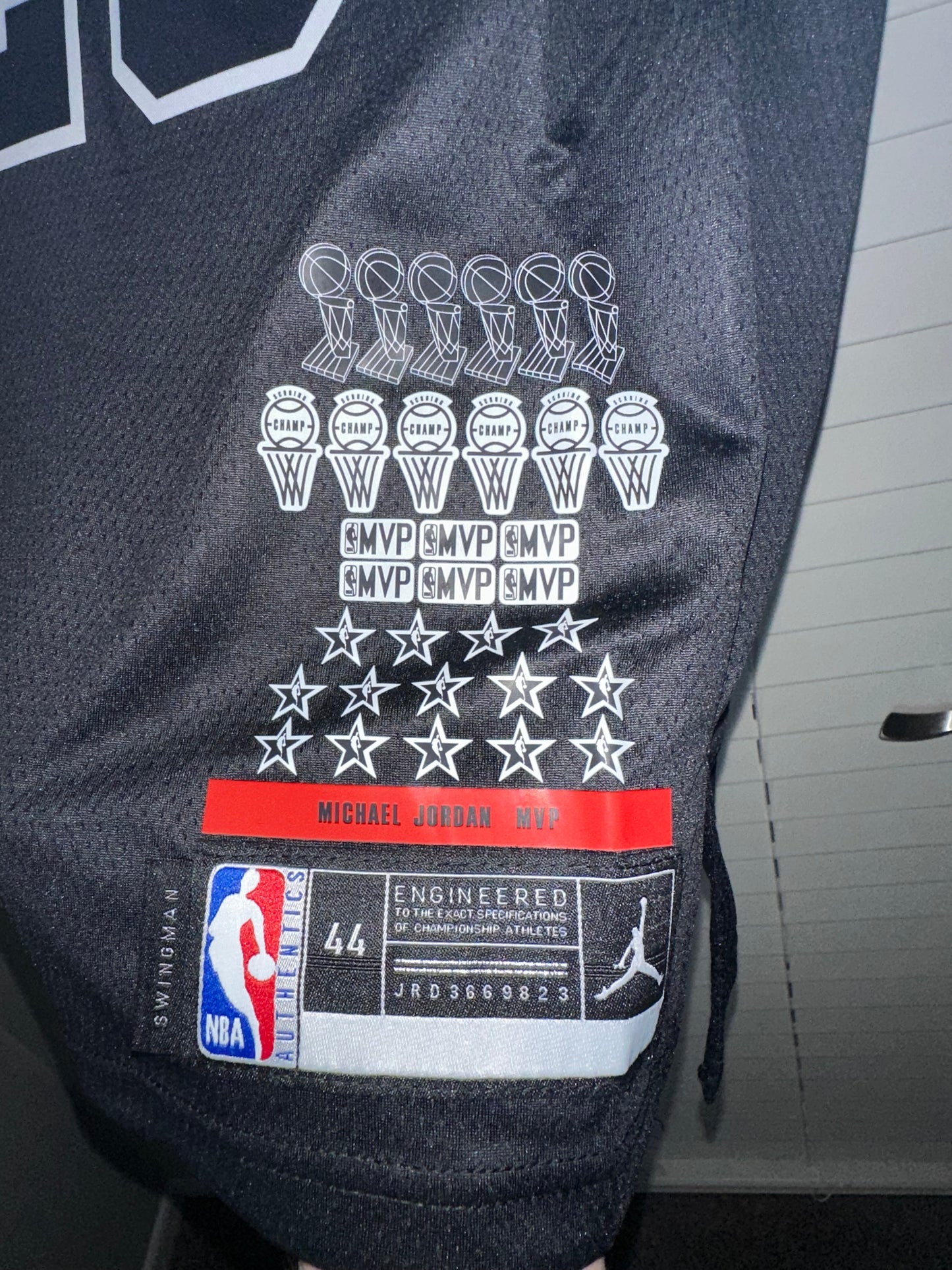 Chicago Bulls Michael Jordan Basketball Jersey Black MVP Edition #23 Men Size Shirt Rings