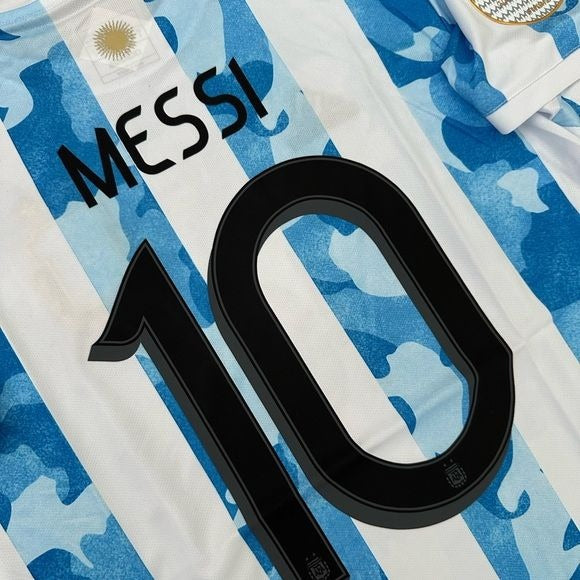 Argentina Messi 10 Soccer Jersey Home Albiceleste 2021 Copa America Final Men