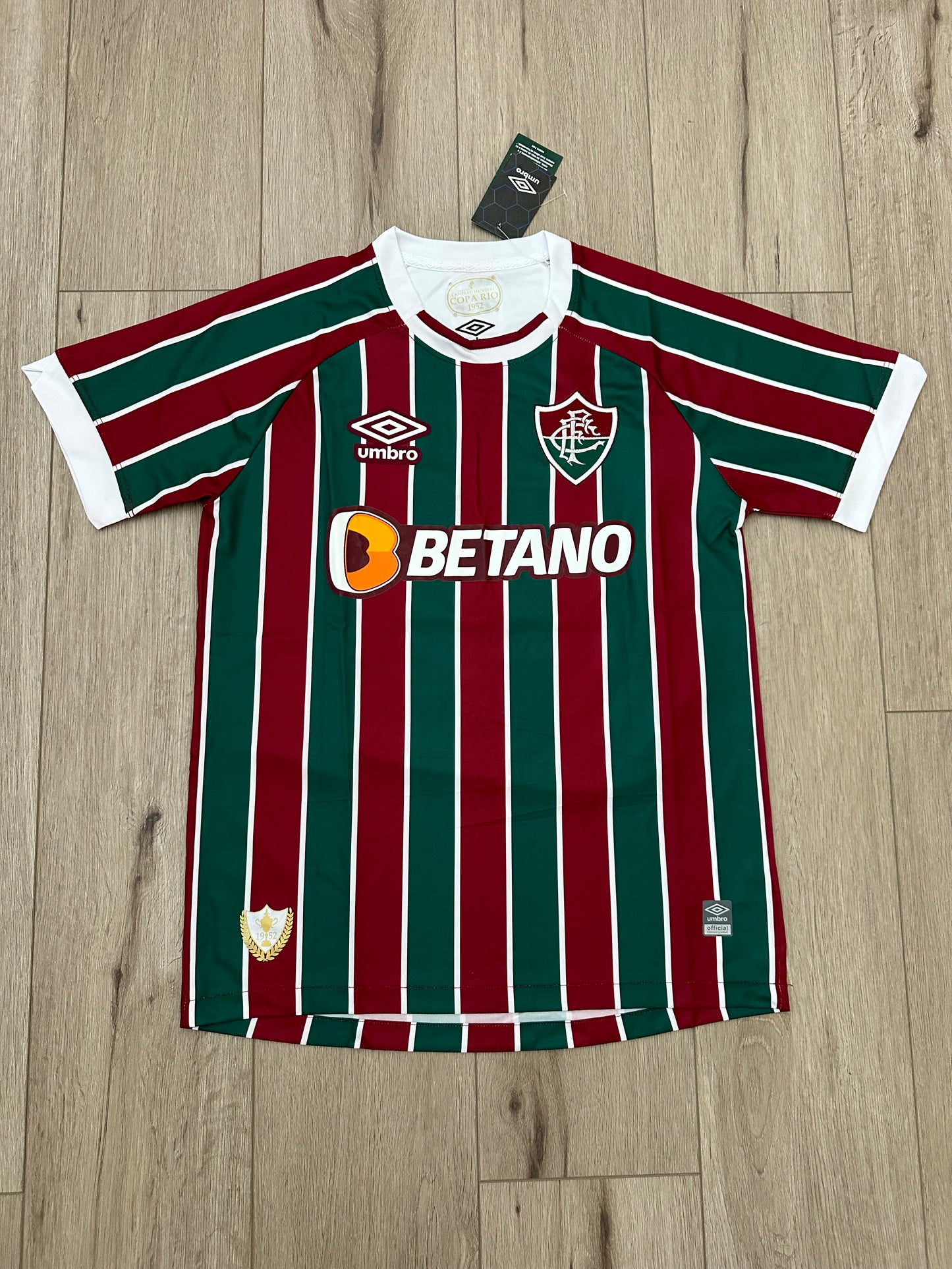 Fluminense Marcelo Soccer Jersey Home Red Green Brazil Men Size
