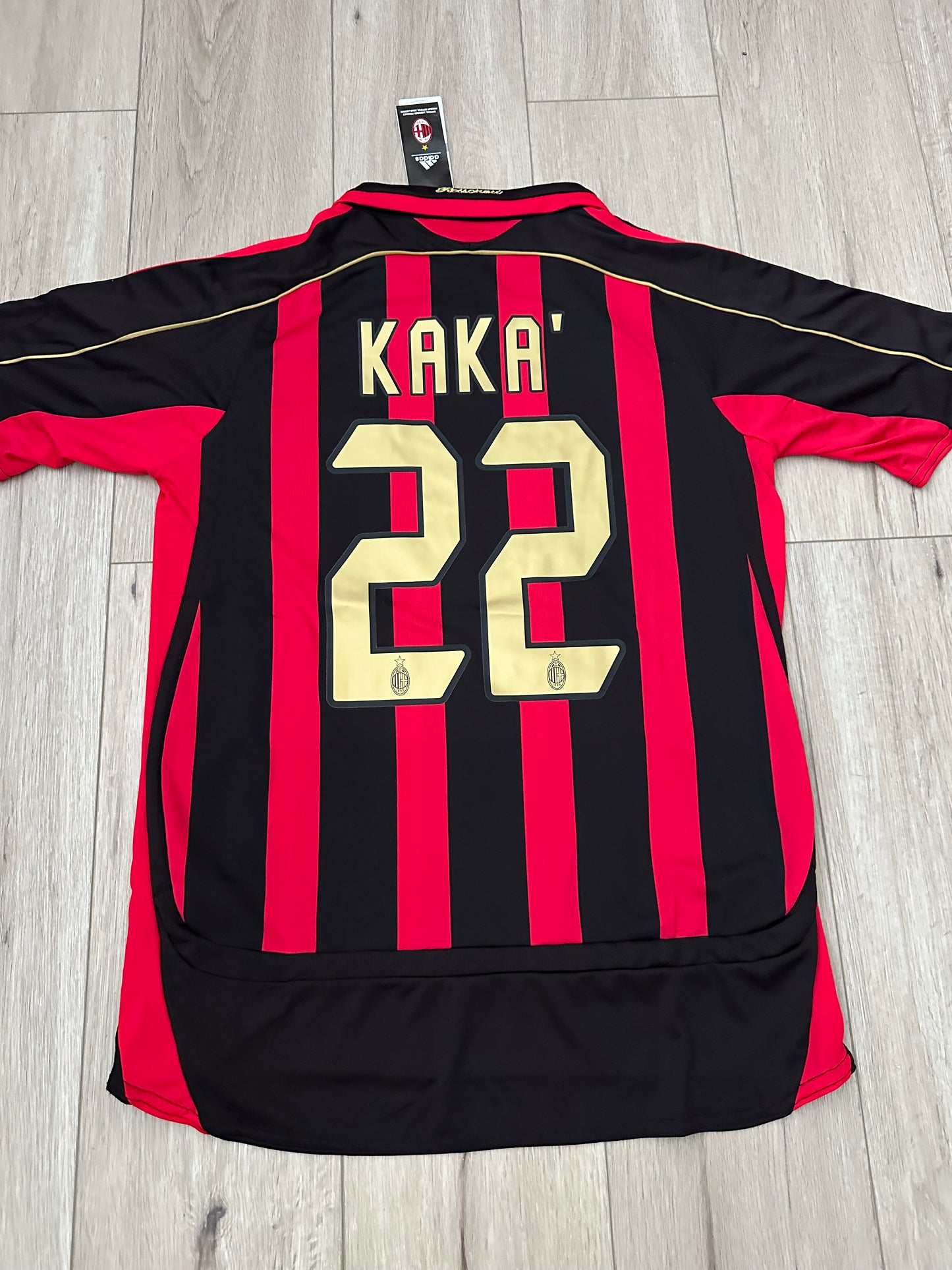 Milan Kaka 22 Retro 06-07 Home Soccer Jersey Home Red Black Men
