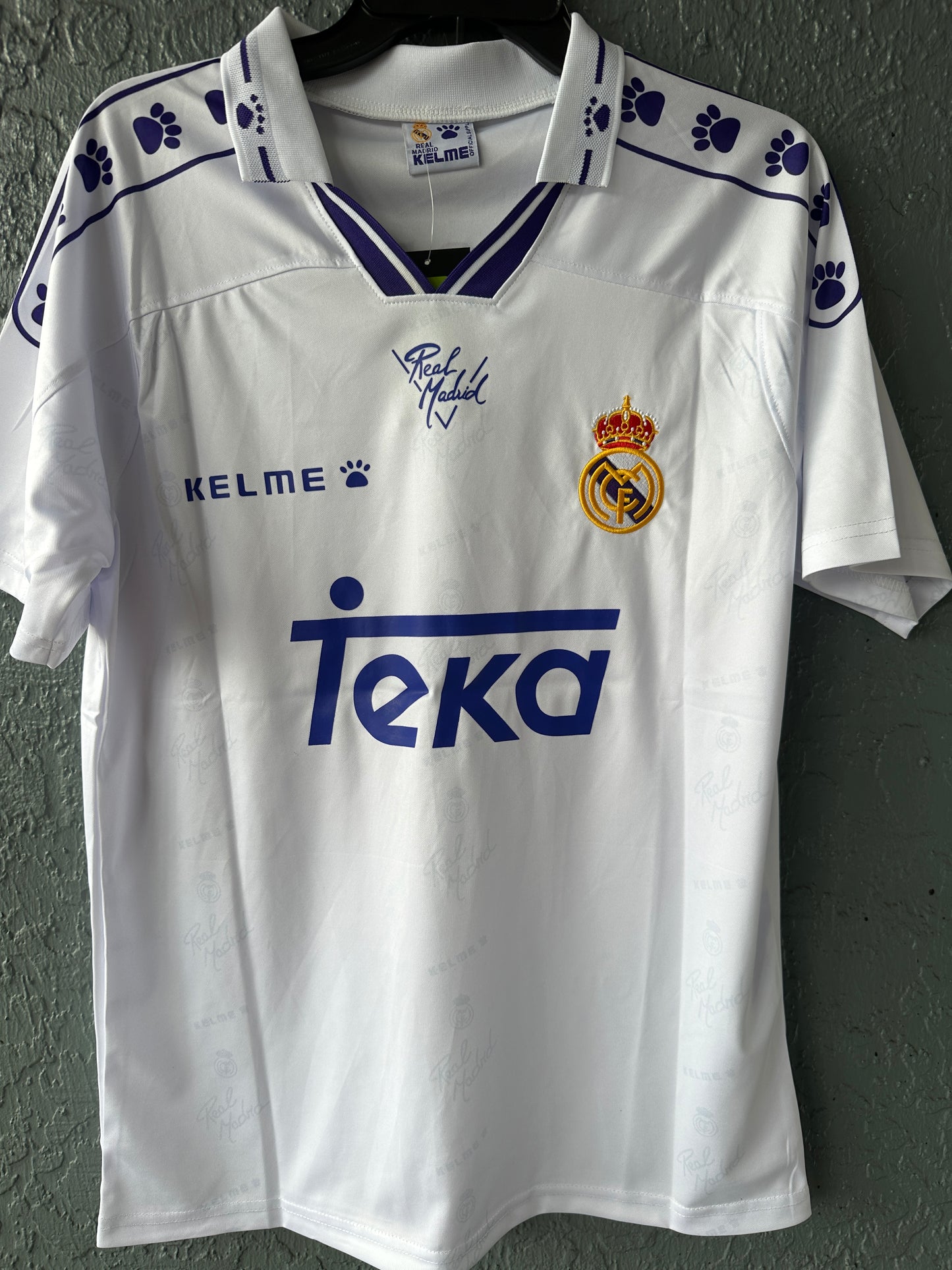 Real Madrid Ivan Zamorano #9 Retro Soccer Jersey Home white 1999 Men Size