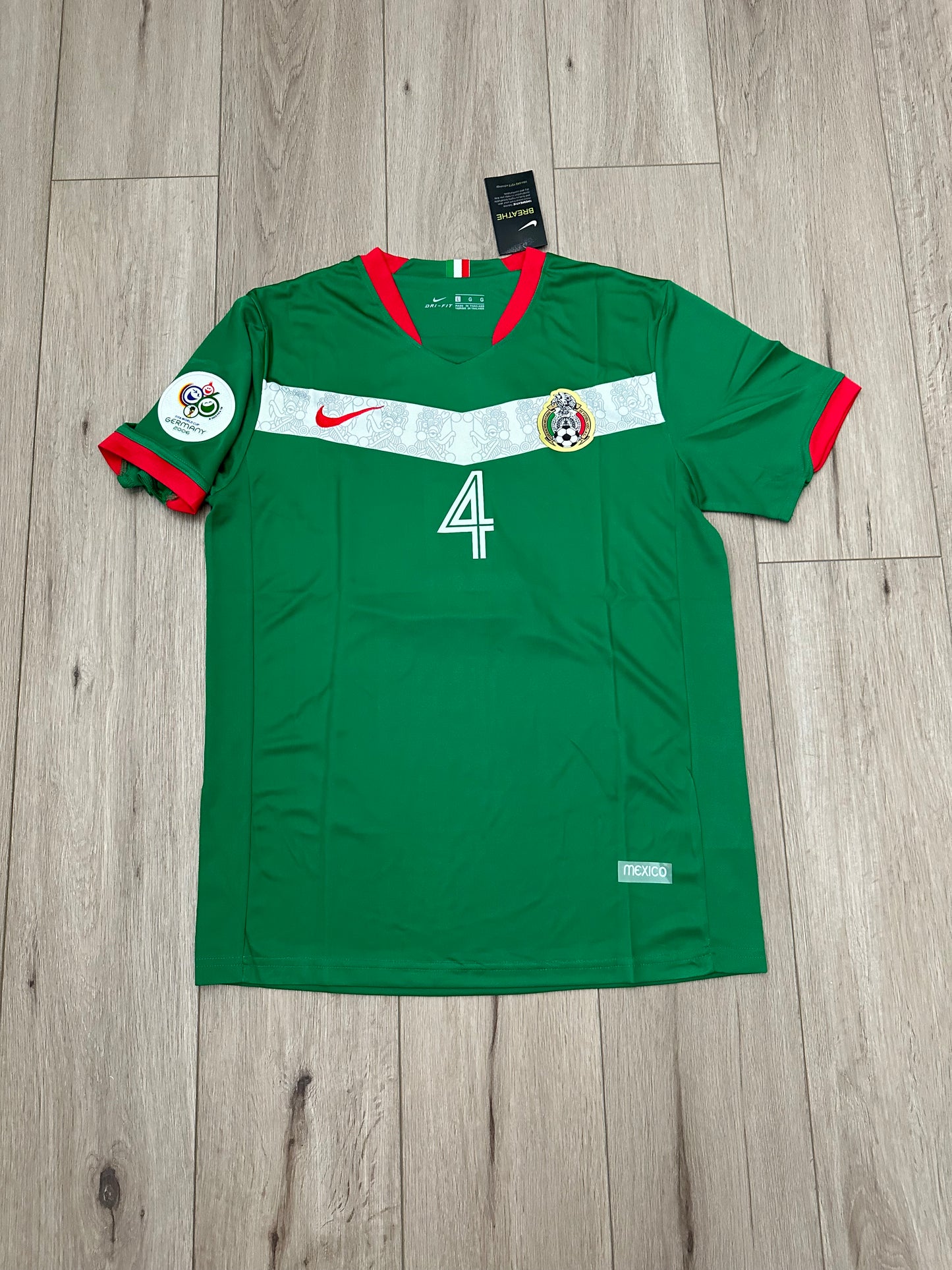 Mexico 2006 FWC Rafael Marquez 4 Retro Soccer Jersey Green Home Men’s Size Shirt