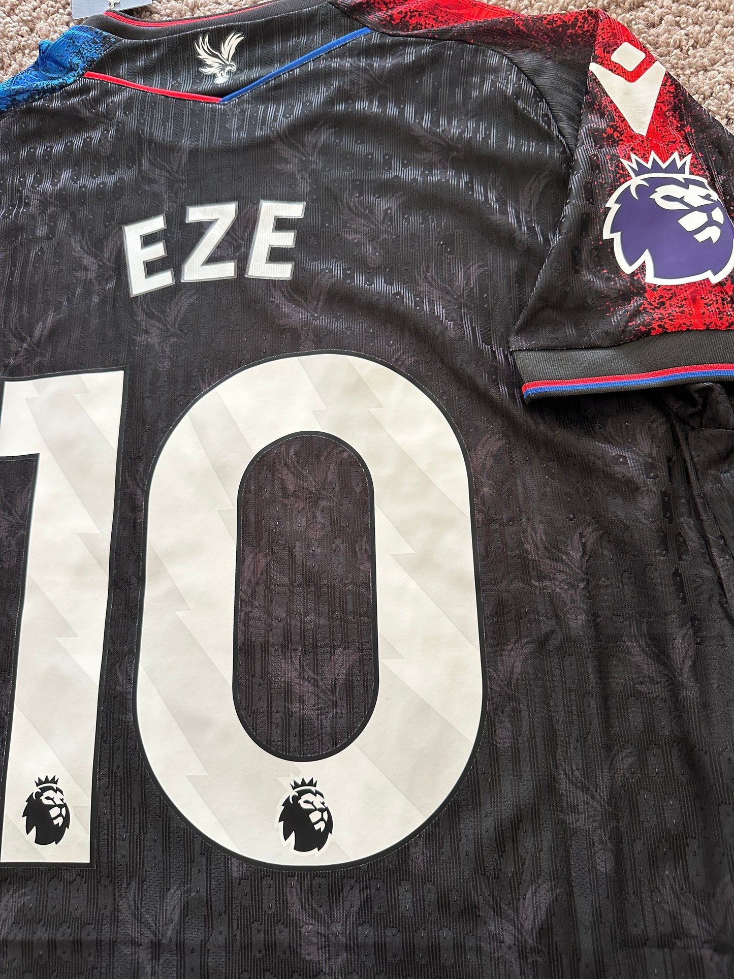 Crystal Palace 24/25 Away Black Soccer Jersey Eze #10 Player Version Premier