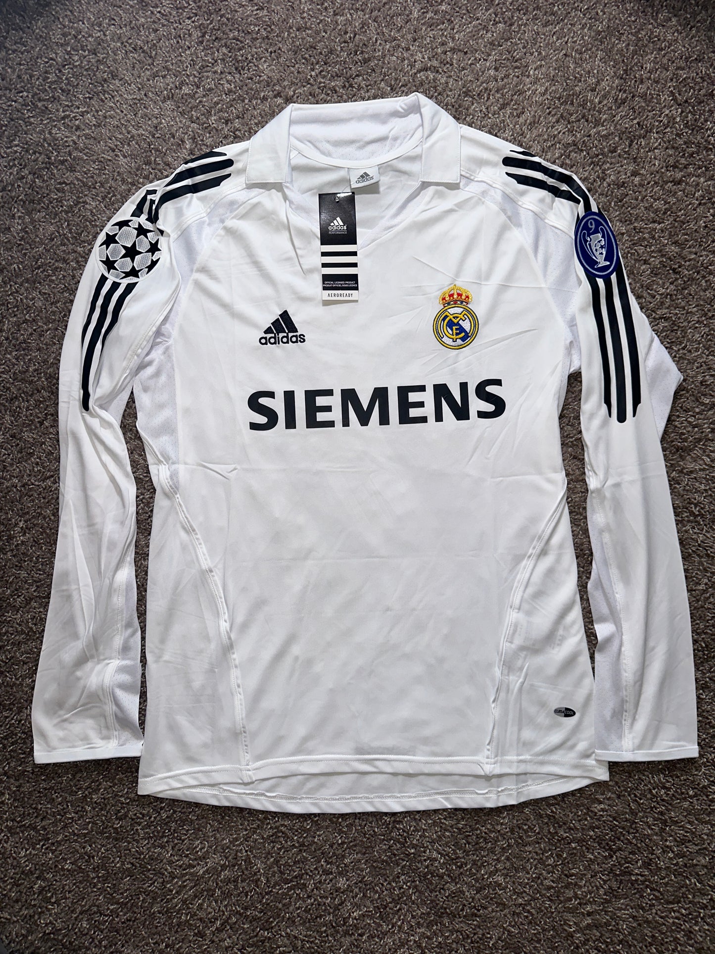 Real Madrid Beckham #23 Soccer Jersey Retro white Long Sleeves
