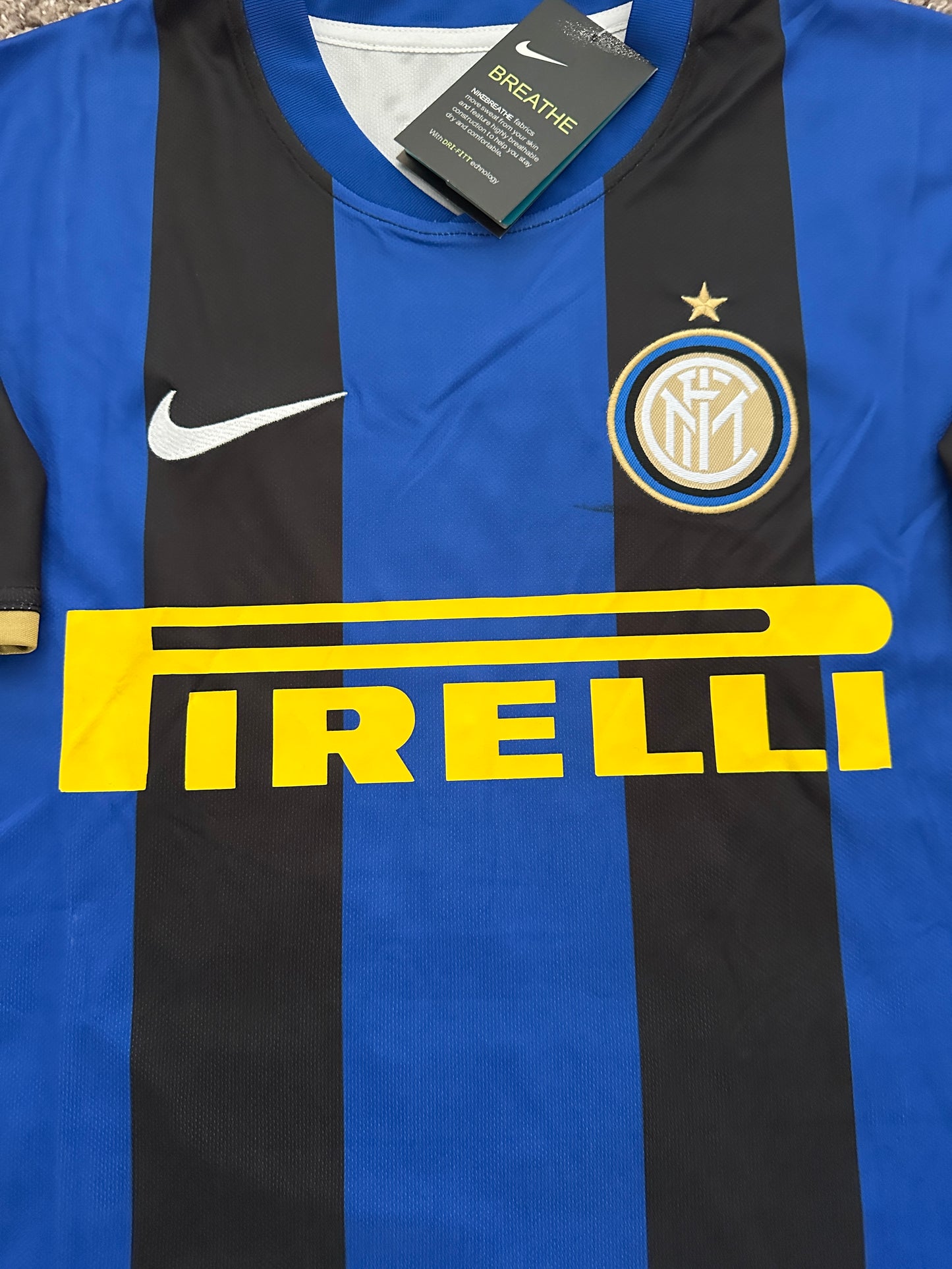 Inter Milan Adriano Soccer Jersey Home Champions League Men