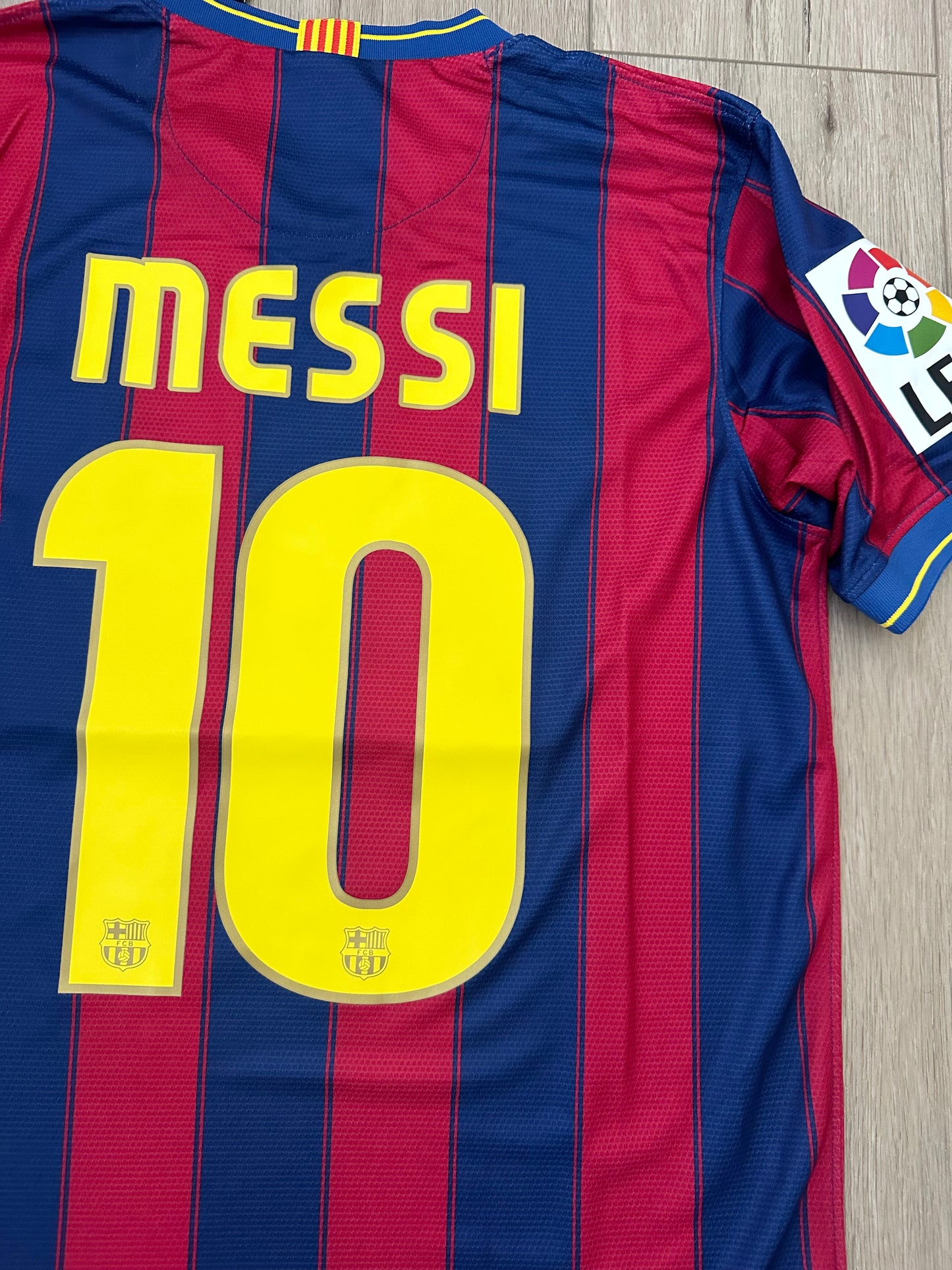 Messi Lionel #10 Barcelona 09/10 Retro Home Soccer Jersey UCL True size Men