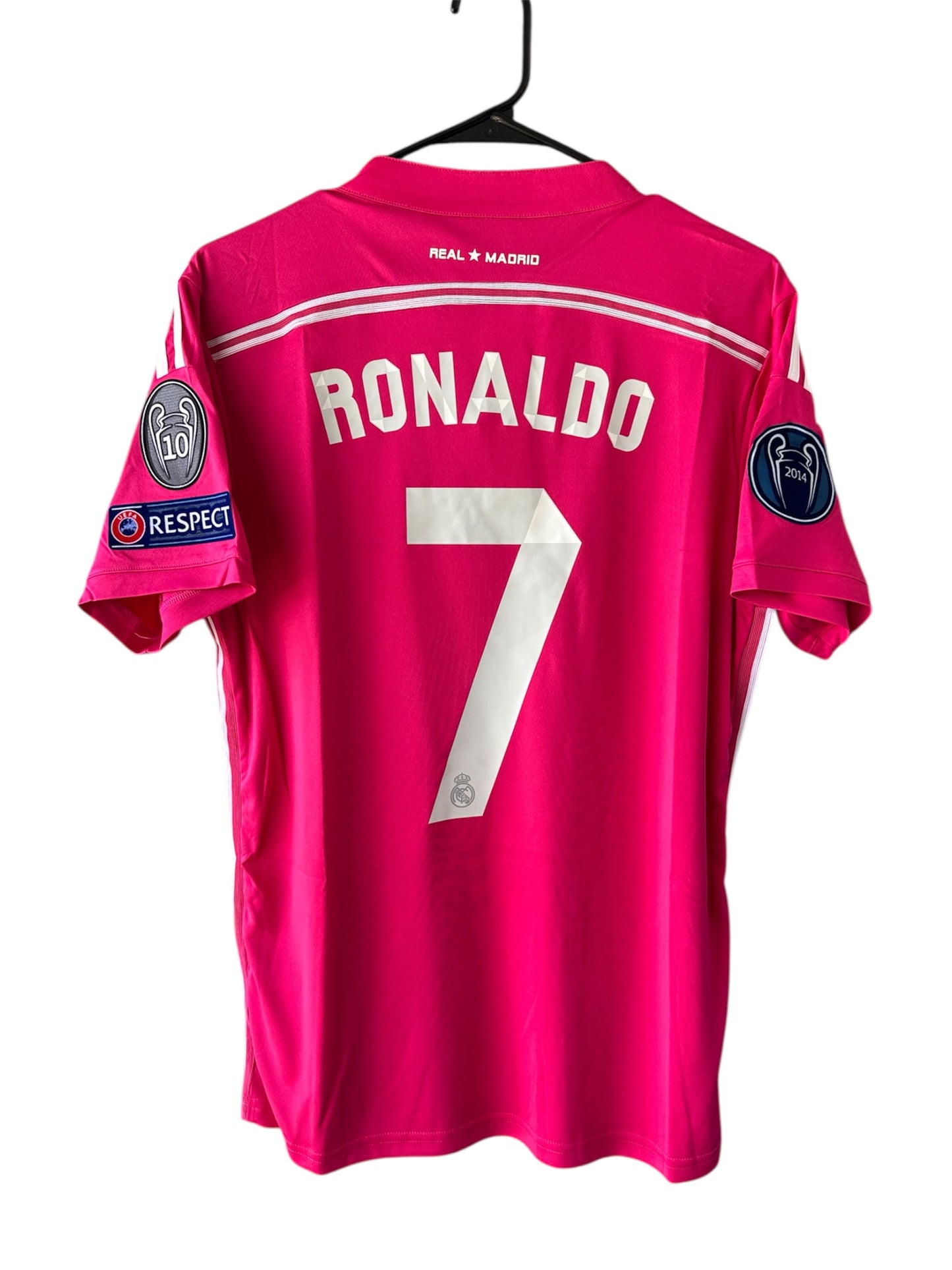 Real Madrid 14/15 Cristiano Ronaldo #7 Soccer Jersey Pink Champions Men Shirt