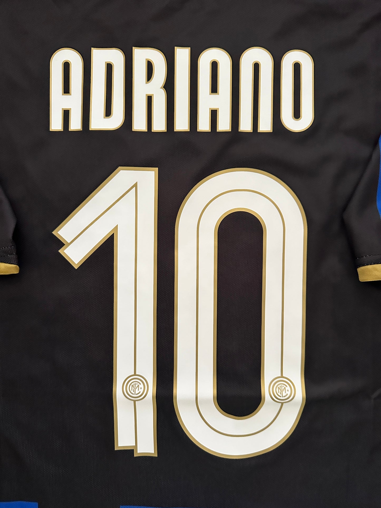 Inter Milan Adriano Soccer Jersey Home Champions League Men