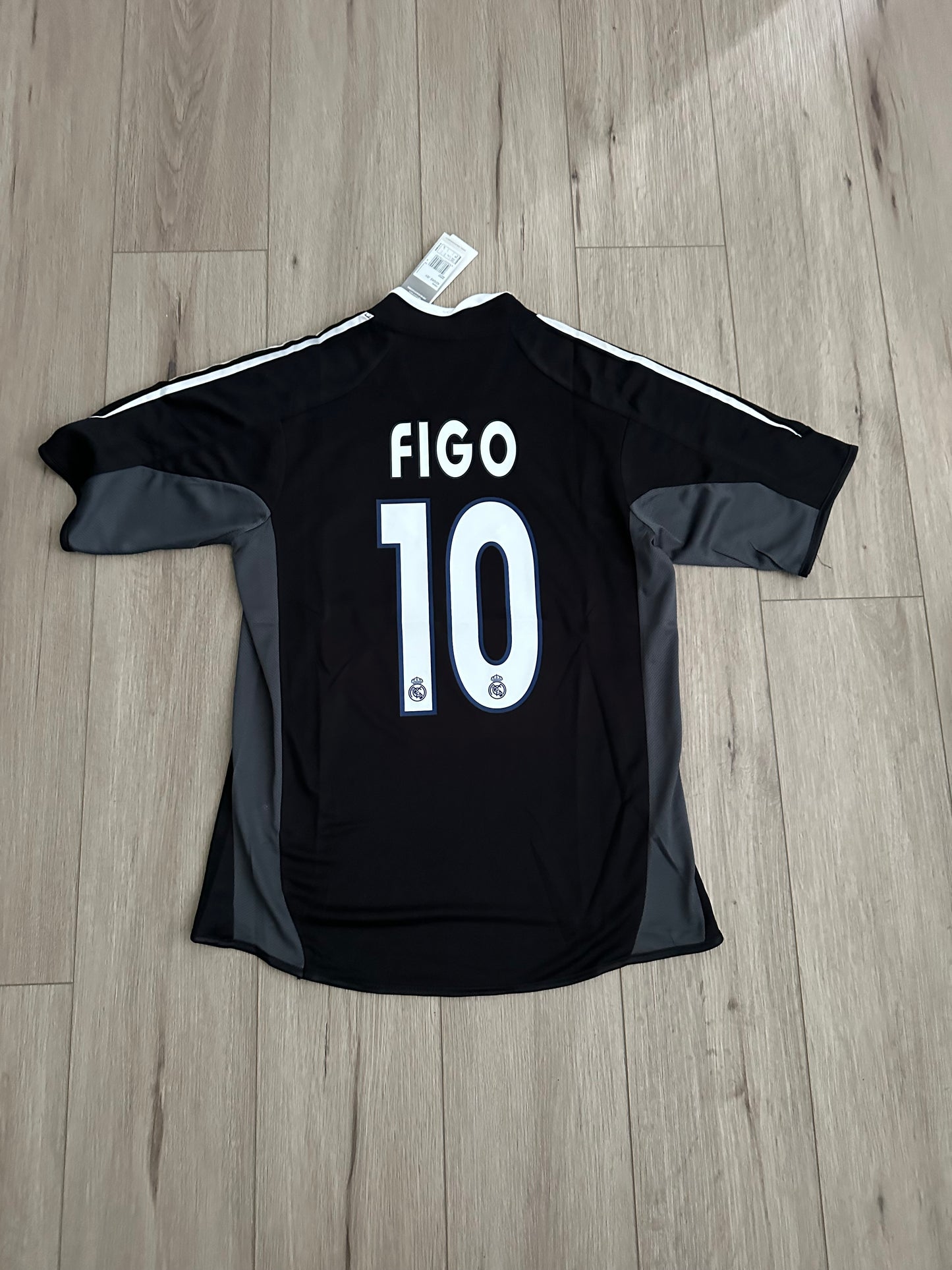 Soccer Jersey Luis Figo 10 Retro Real Madrid Away Black 04/05 Shirt Football Men