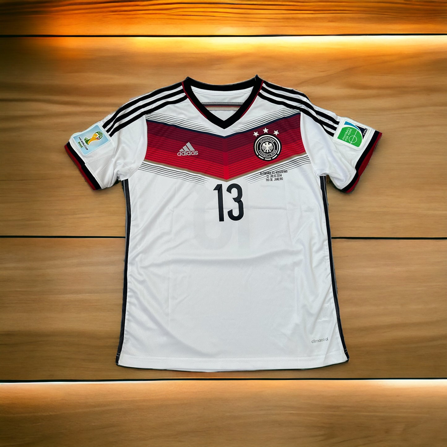 Germany Team Thomas Muller #13 FWC 2014 Home white Retro Soccer Jersey Men Size