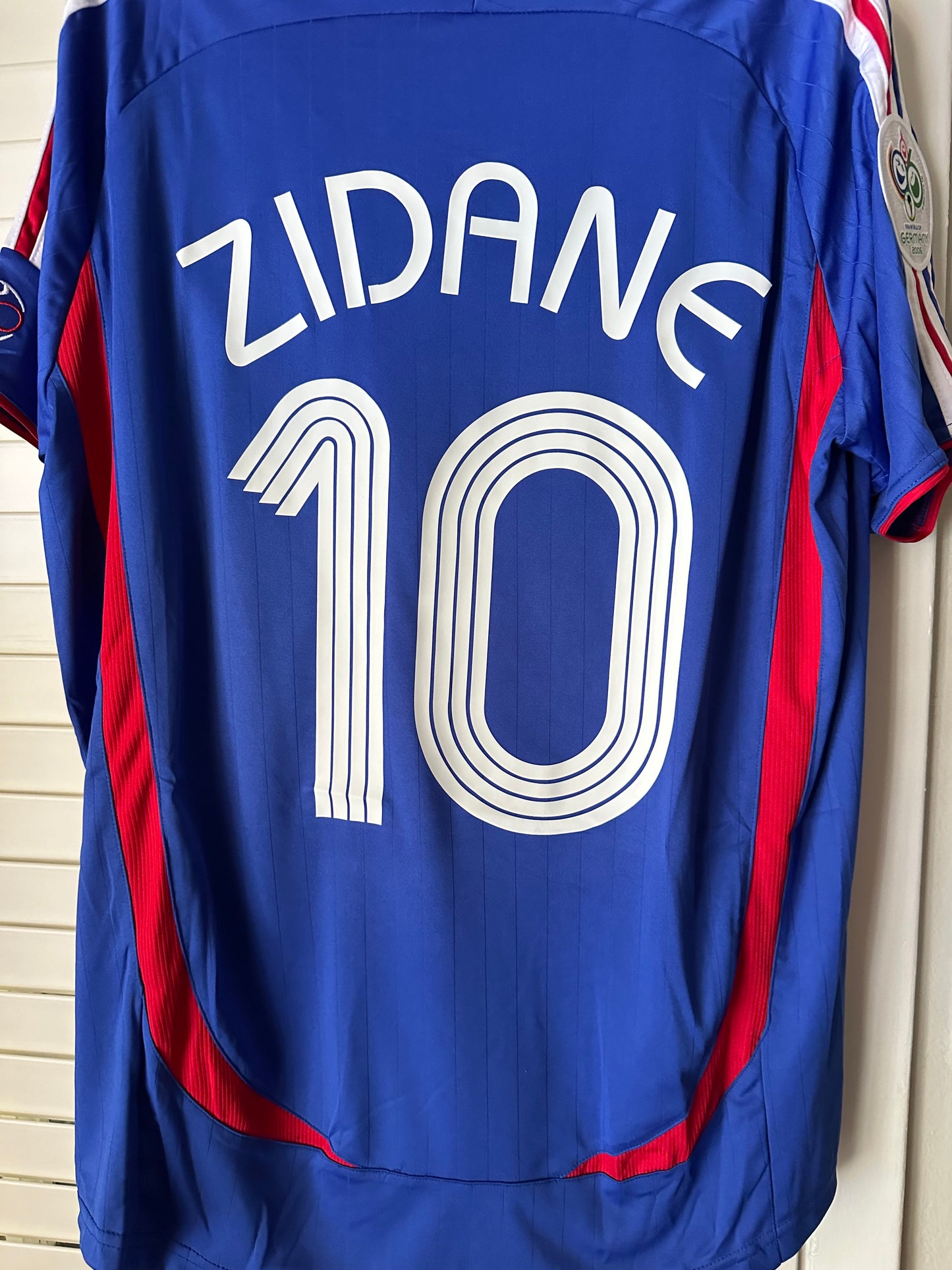 France Zinedine Zidane #10 Retro Soccer Jersey FWC 2006 Home Blue Men Size shirt