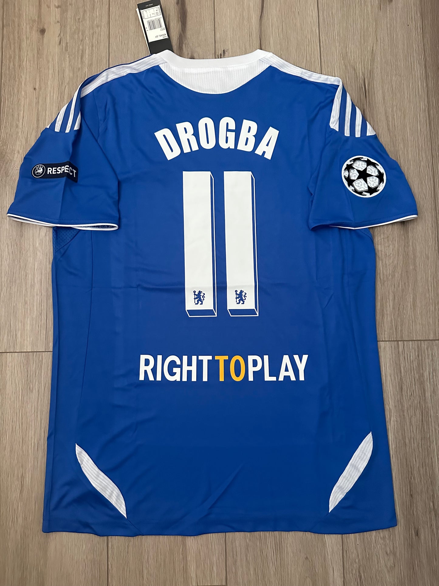 Chelsea Didier Drogba Final Champions Soccer Jersey 2012 Blue Size Regular Men