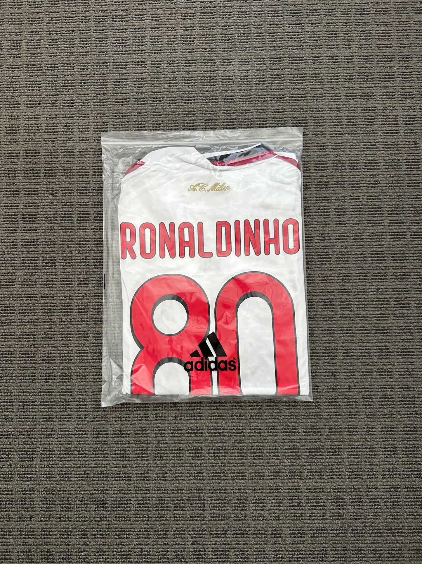 Soccer Jersey Milan 09/10 Ronaldinho #80 Away Home UCL Football Shirt Men Size
