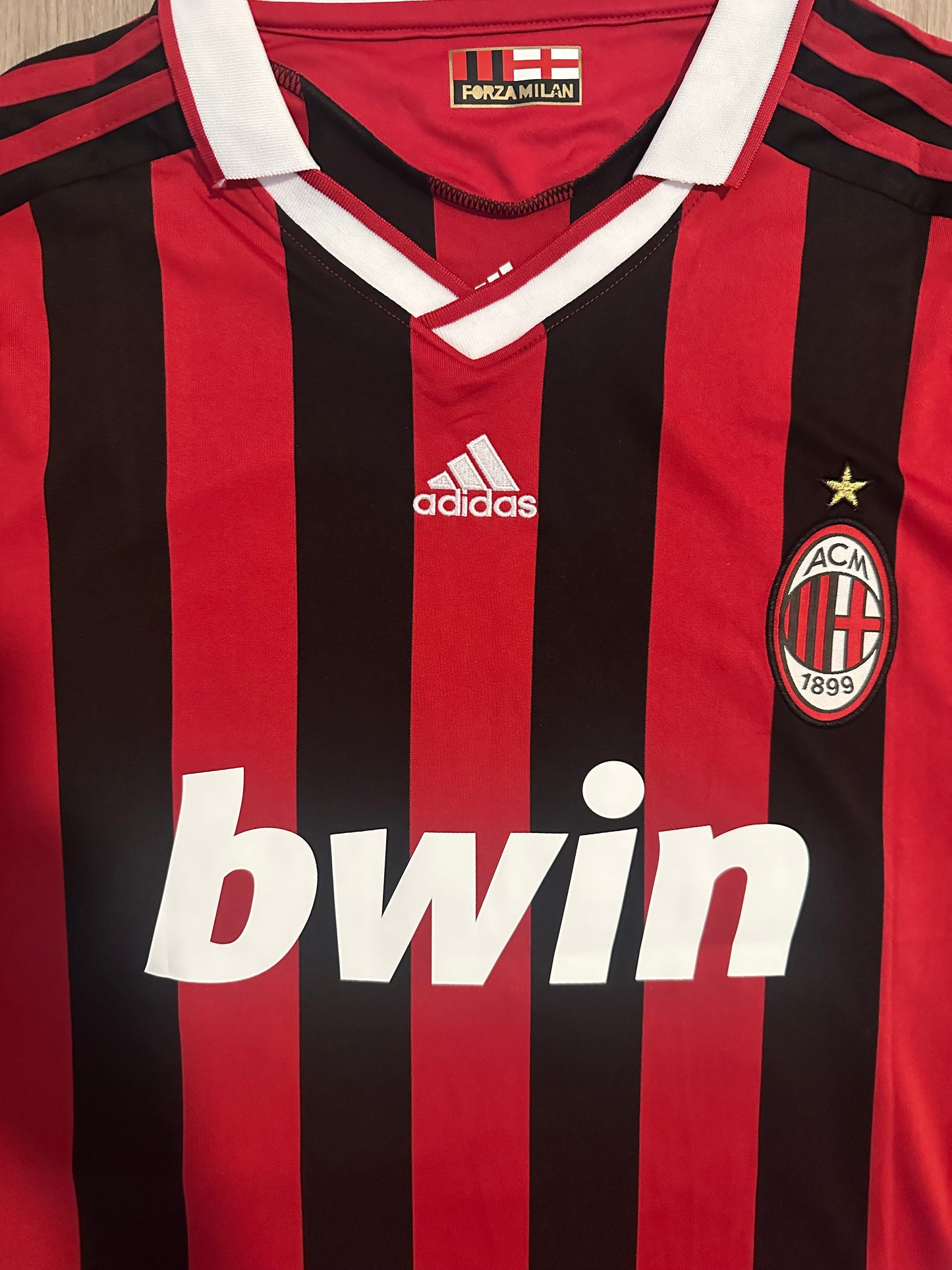 Milan Retro 09/10 Ronaldinho #80 Soccer Jersey Long Sleeves Home Men Shirt Size