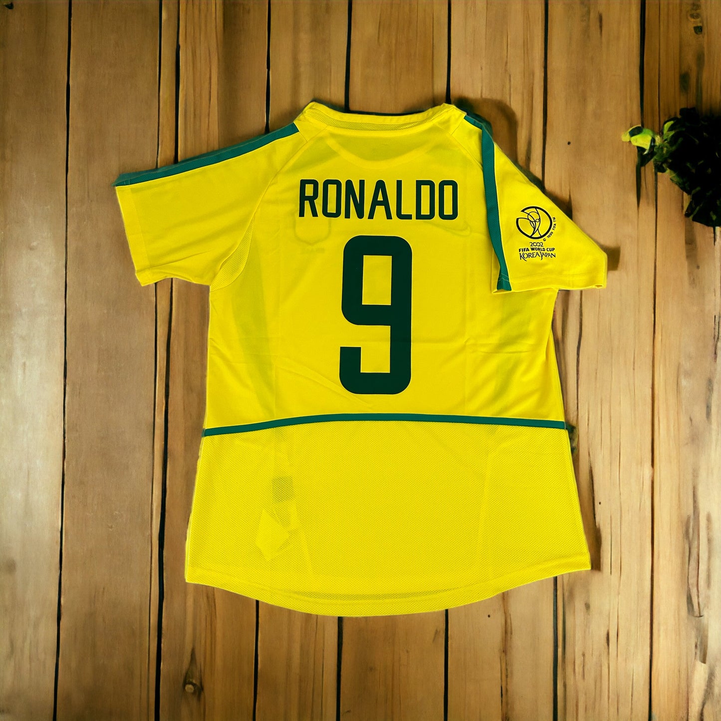 Ronaldo Nazario Brazil 2002 FWC Soccer Jersey Home Yellow #9 Regular size Men