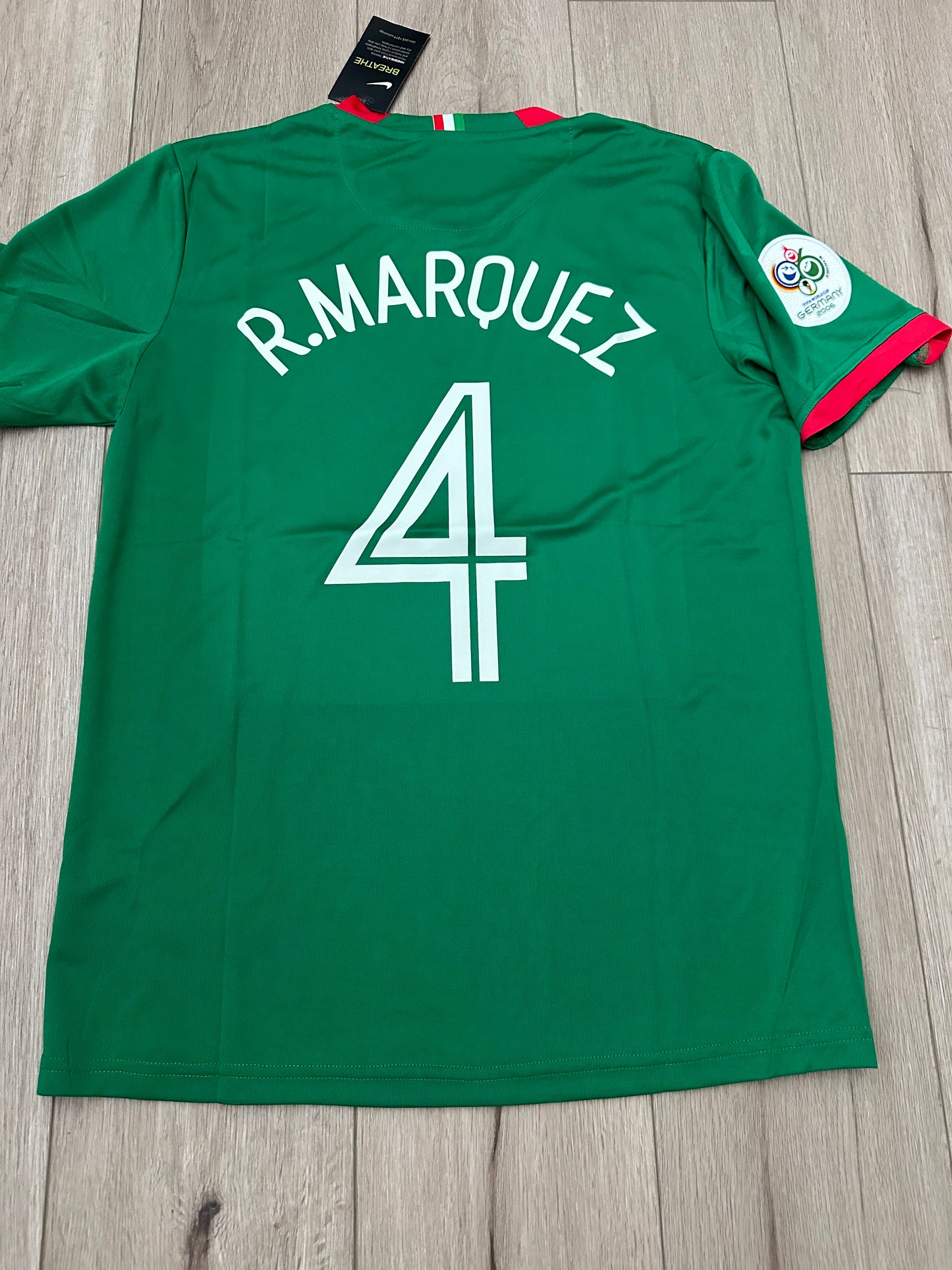 Mexico 2006 FWC Rafael Marquez 4 Retro Soccer Jersey Green Home Men’s Size Shirt