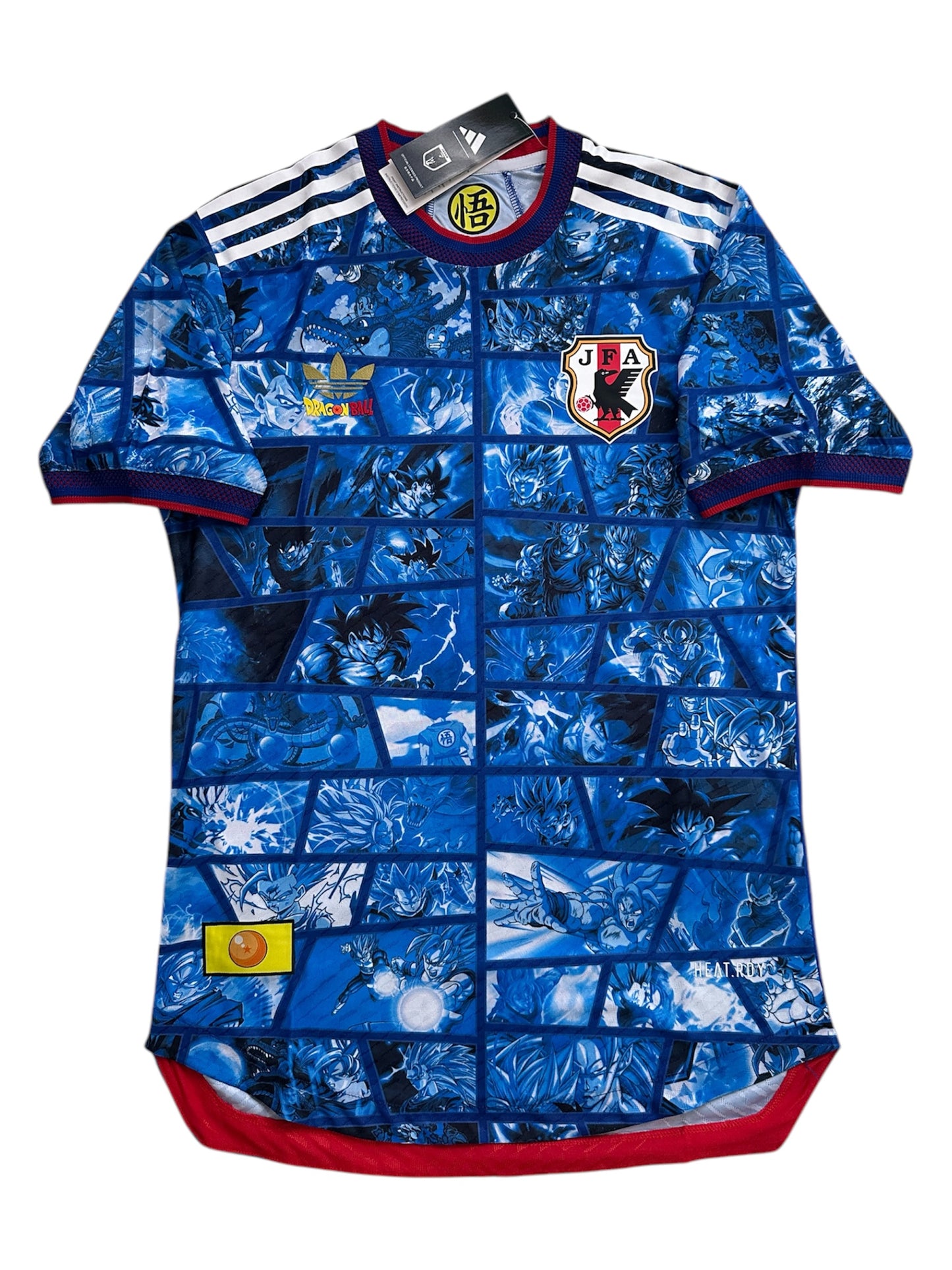 Japan Dragon Ball Z Soccer Jersey Blue Special Edition Anime Men Size Shirt