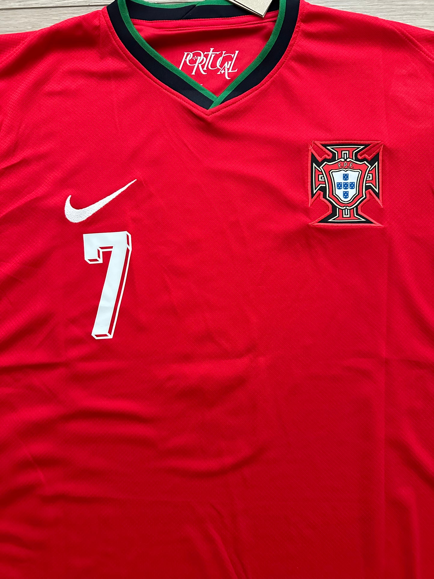 Portugal Soccer Jersey Cristiano Ronaldo #7 Home Red 2024 Eurocup Men Football