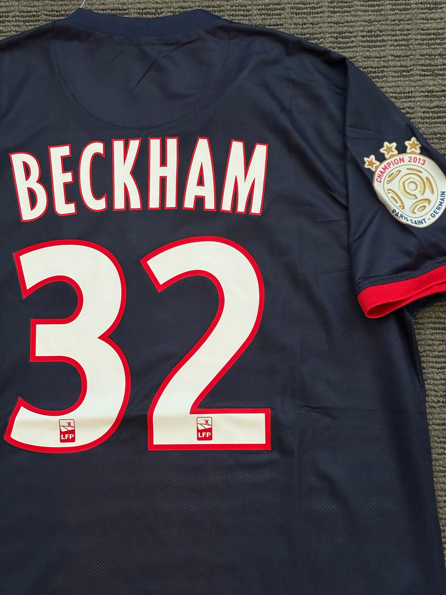 David Beckham #32 PSG Retro Soccer Jersey 13/14 Home Blue Men’s Shirt