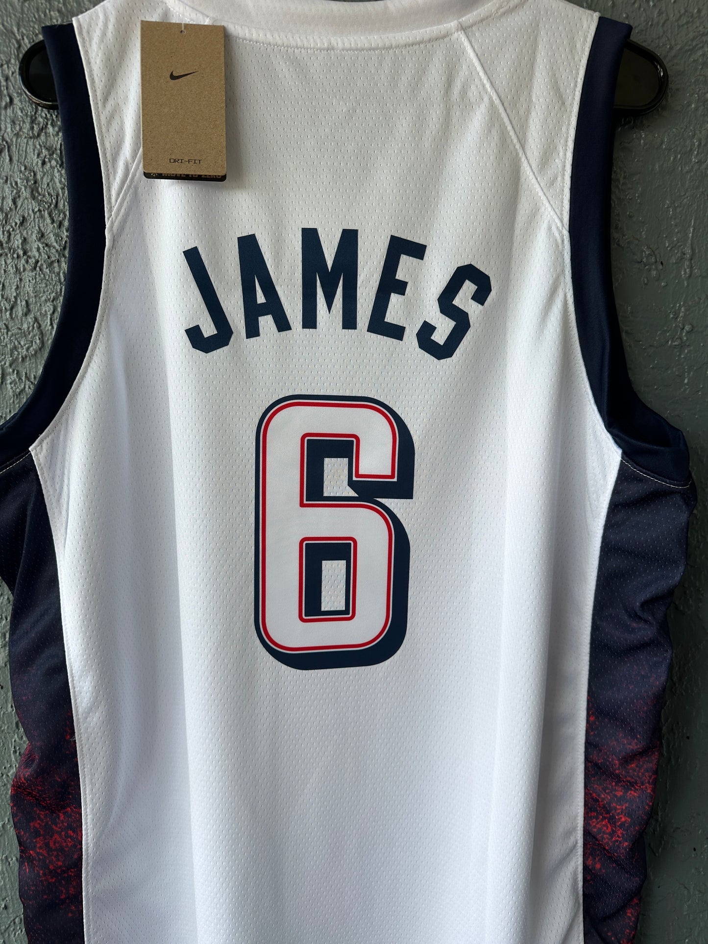 Basketball Jersey Lebron James #6 USA Team 2024 White Away Paris Olympic Team