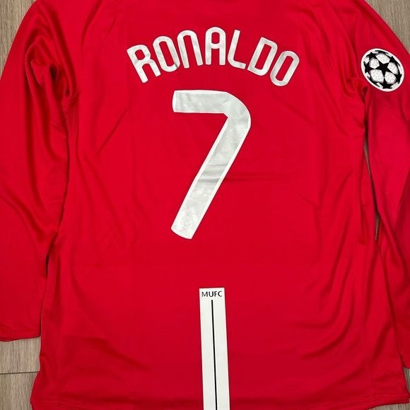 Manchester United Ronaldo #7 2008 UCL Final’s Retro Soccer Jersey Home Red Men