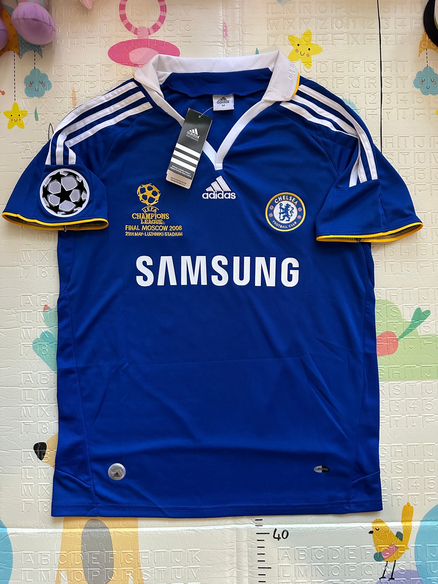 Chelsea Lampard Final Champions Soccer Jersey 2008 Blue Size Regular Men