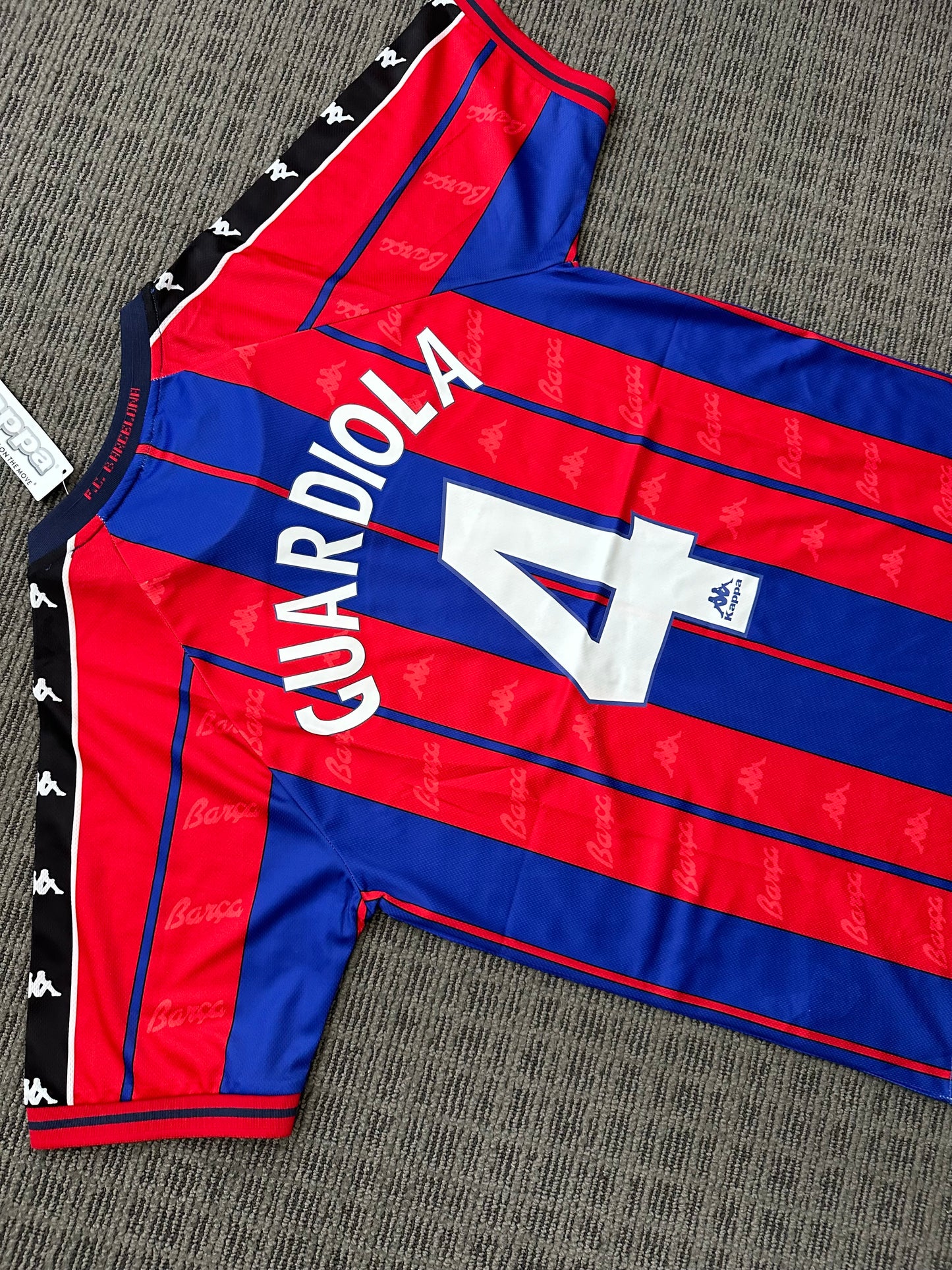 Soccer Jersey Barcelona Retro Home Blue Red Pep Guardiola #4 96/97 Shirt Men
