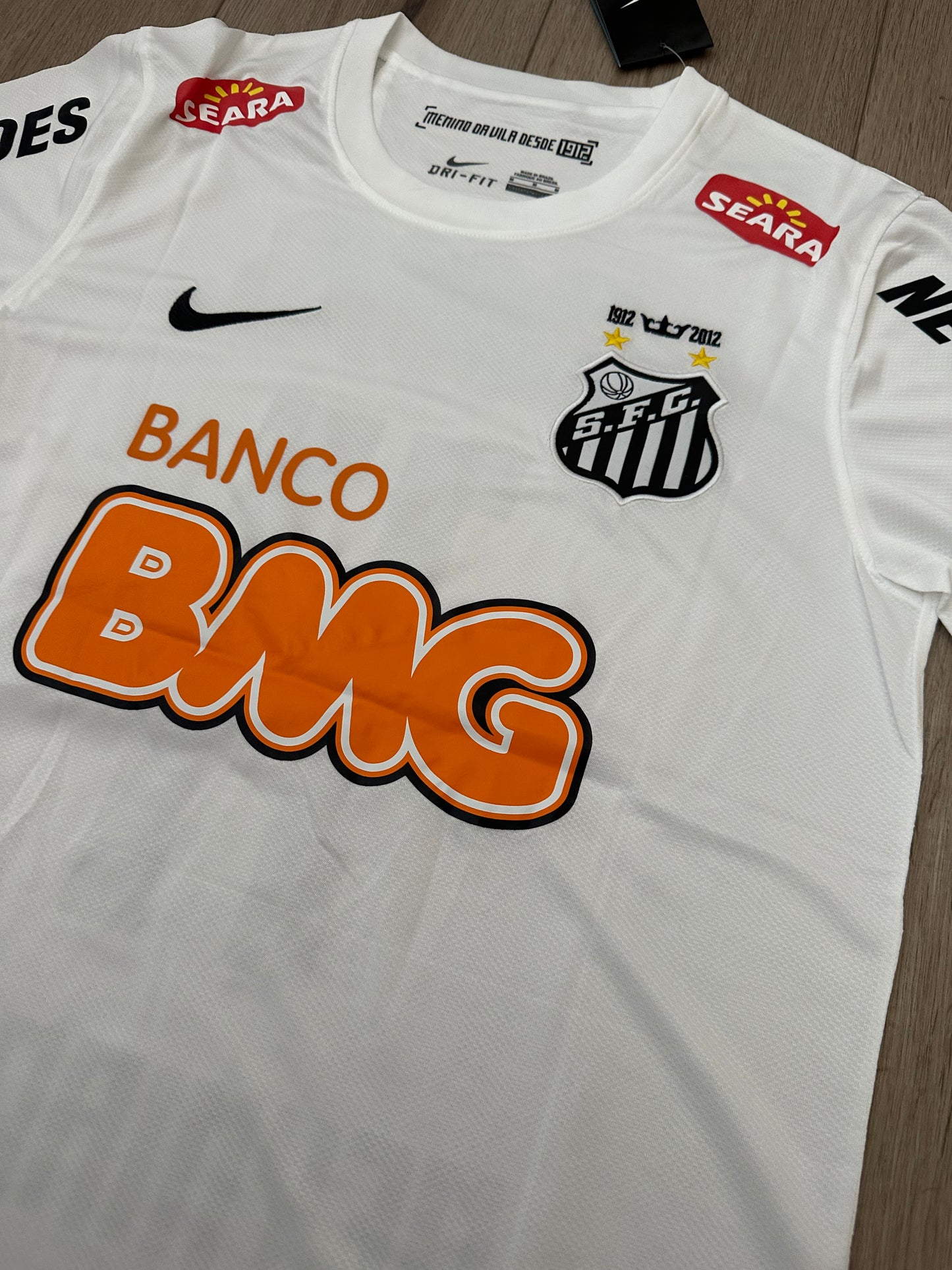 Neymar Jr #11 Santos 11/12 Retro Home White Soccer Jersey True Size Men Shirt