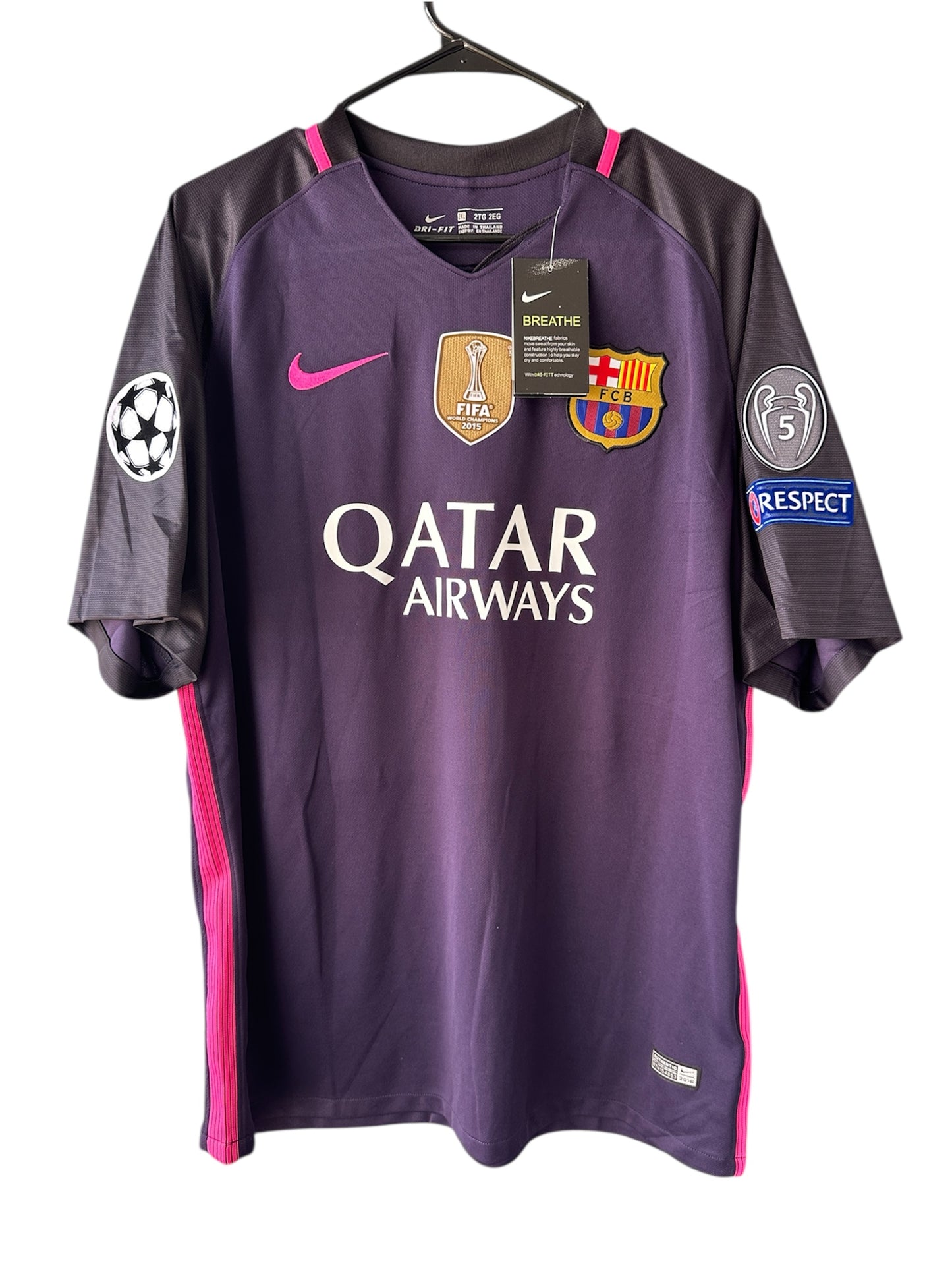 Barcelona Messi Away Purple 2016/17 Soccer Jersey #10 Large size Men shirt