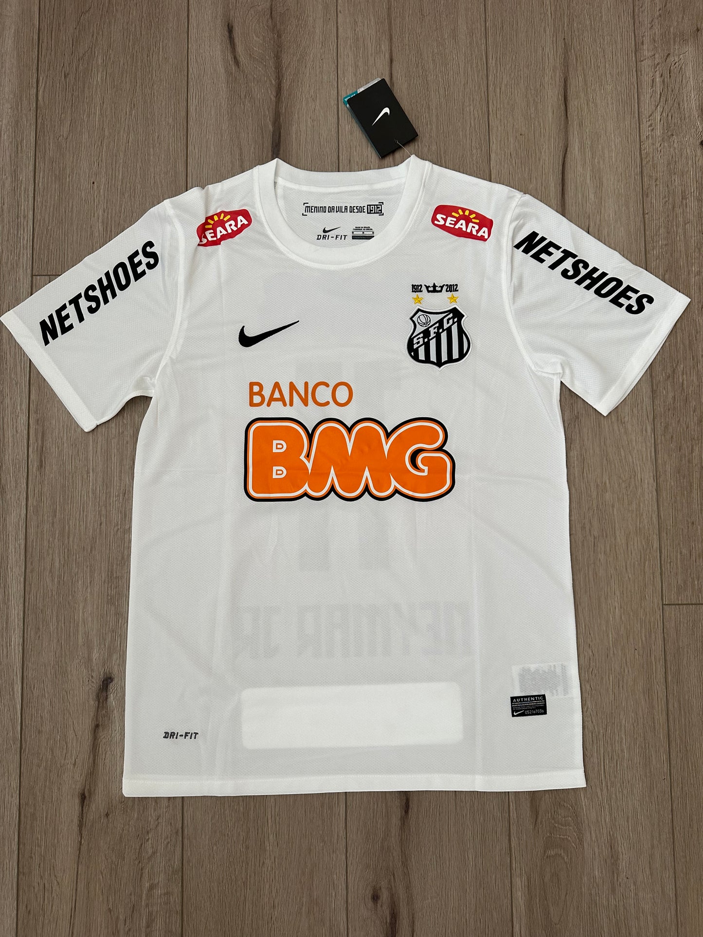 Neymar Jr #11 Santos 11/12 Retro Home White Soccer Jersey True Size Men Shirt