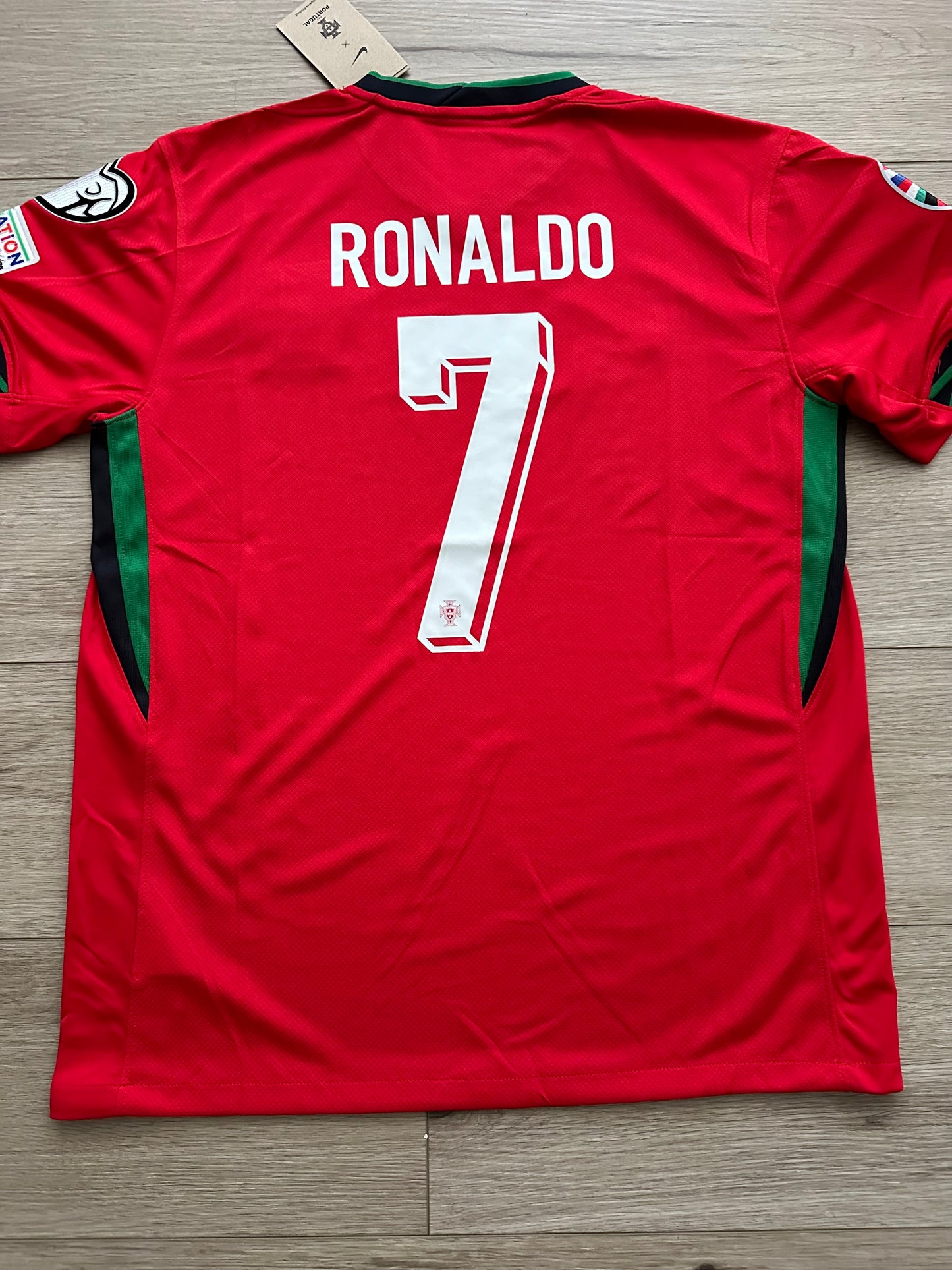 Portugal Soccer Jersey Cristiano Ronaldo #7 Home Red 2024 Eurocup Men Football