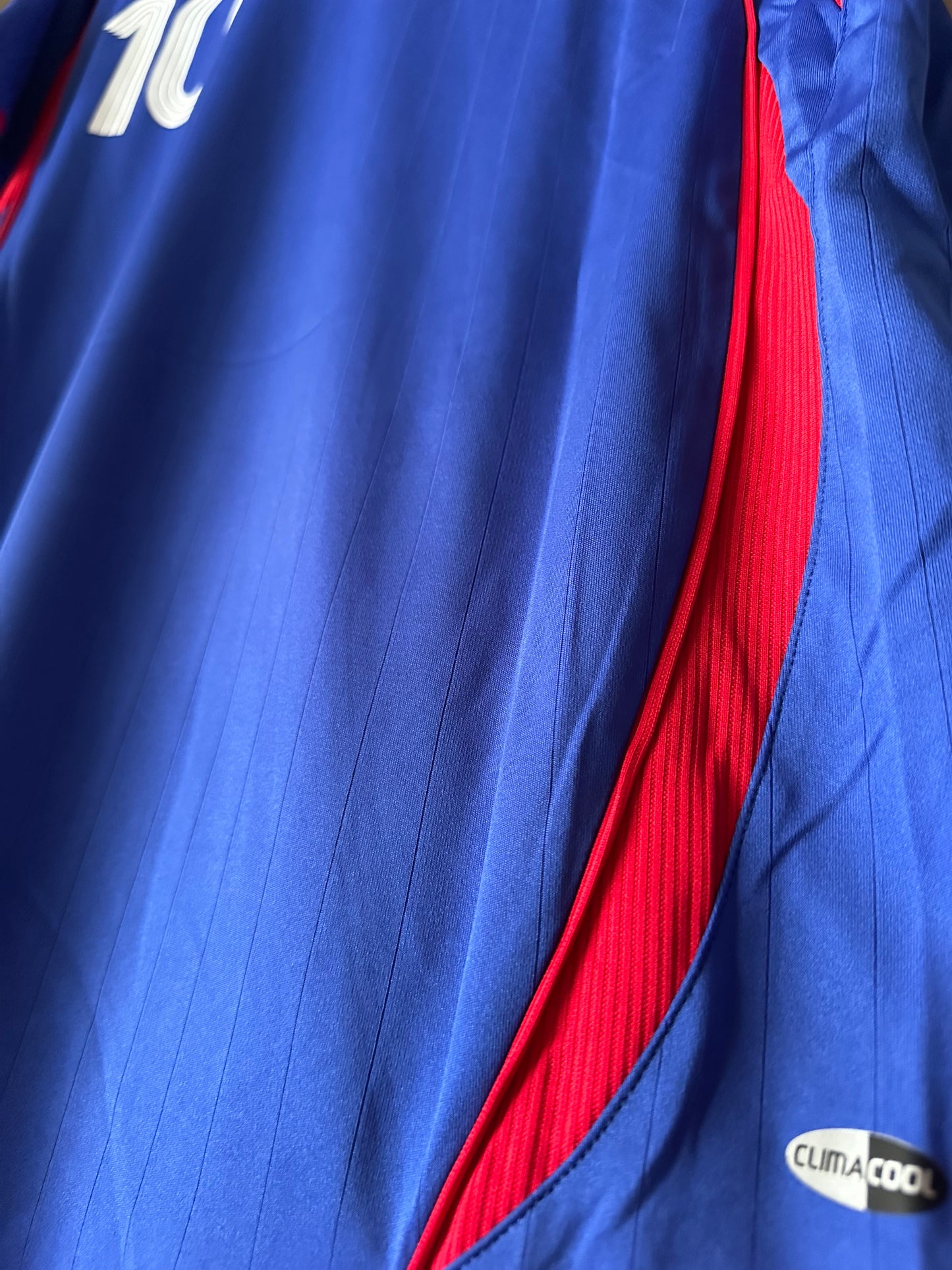 France Zinedine Zidane #10 Retro Soccer Jersey FWC 2006 Home Blue Men Size shirt