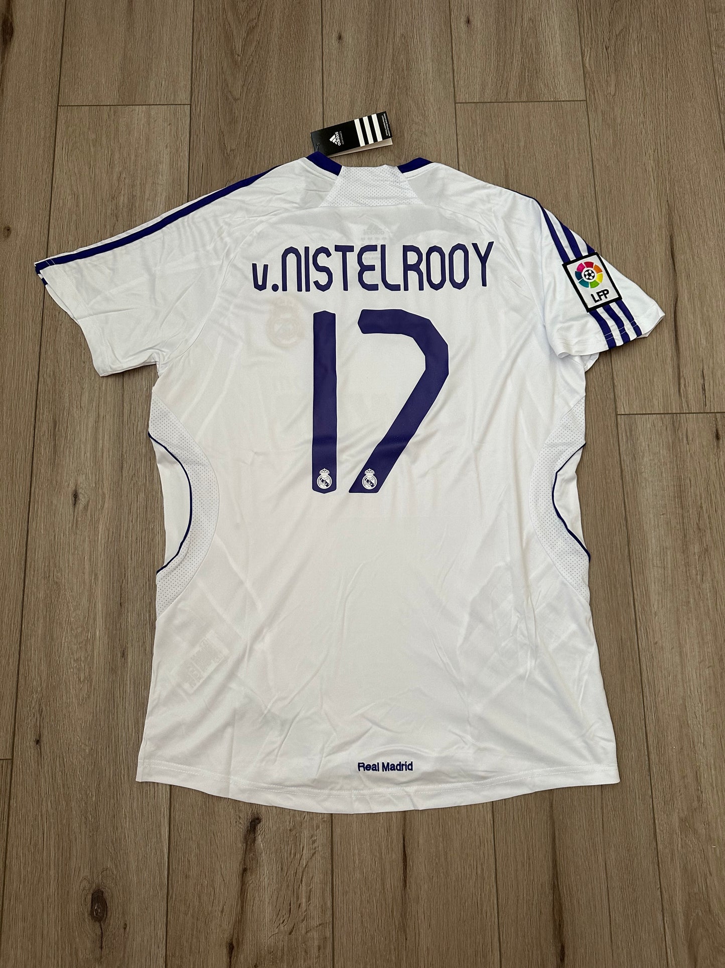 Real Madrid Ruud van Nistelrooy #17 Retro Soccer Jersey 07/08 Home White Men